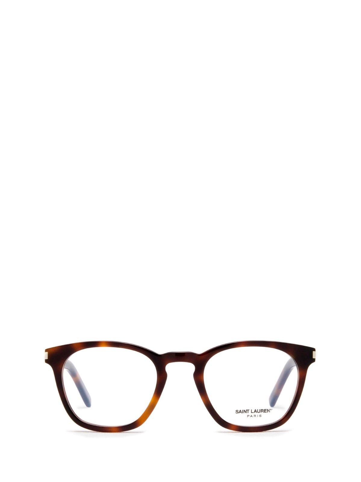 Saint Laurent Square Frame Glasses In Brown