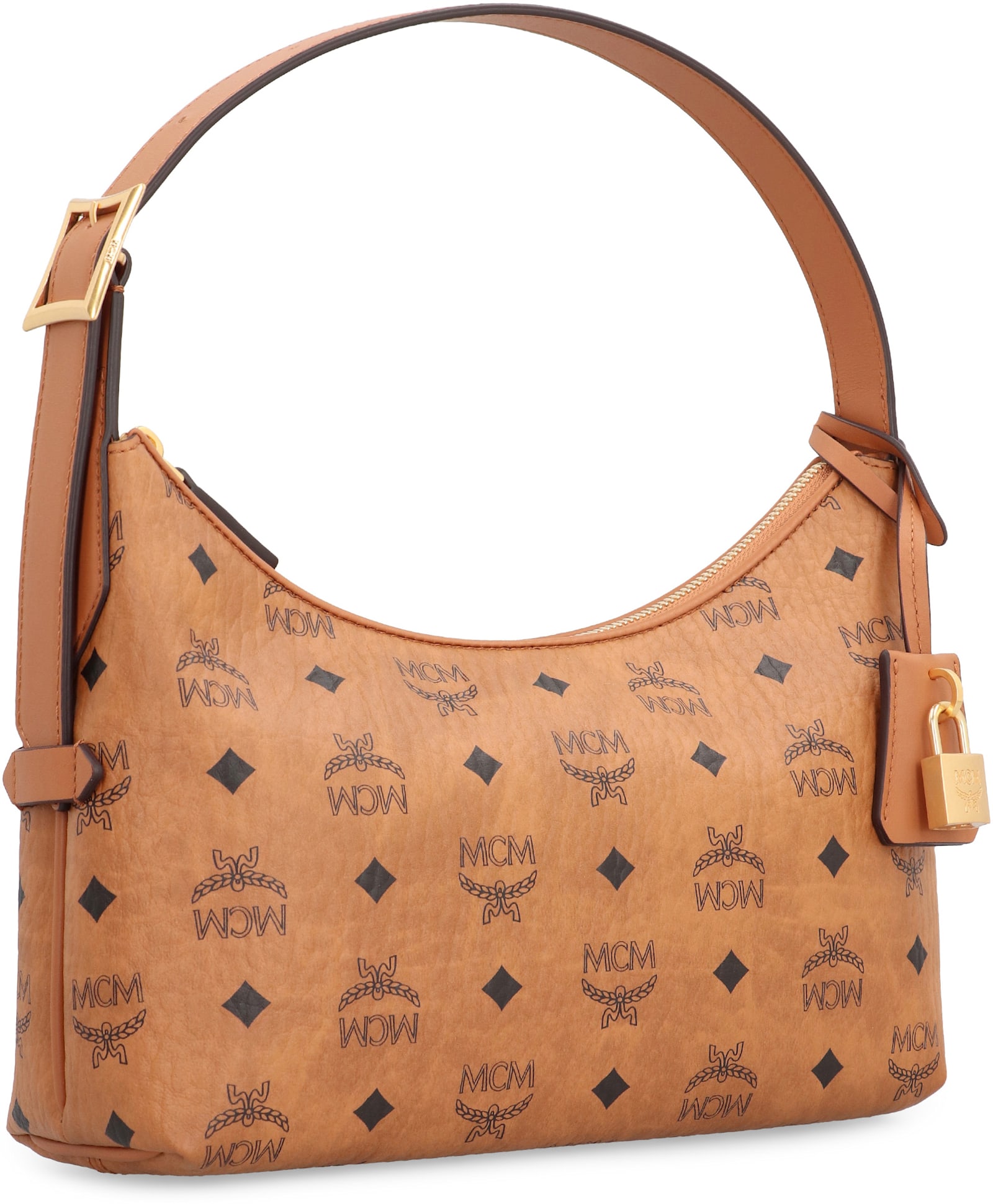 Mcm Small Aren Hobo Bag In Brown