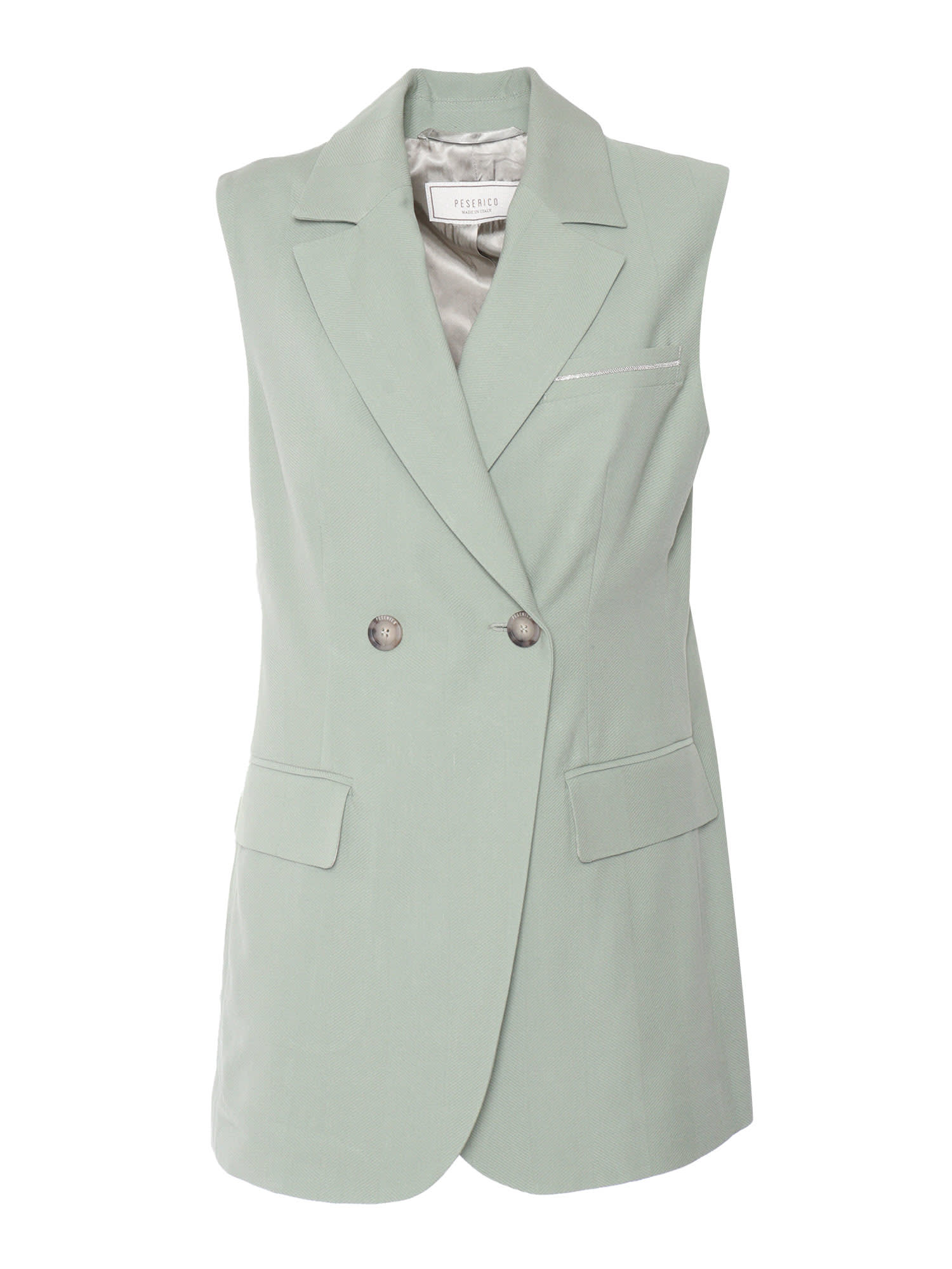 Mint Green Double-breasted Waistcoat