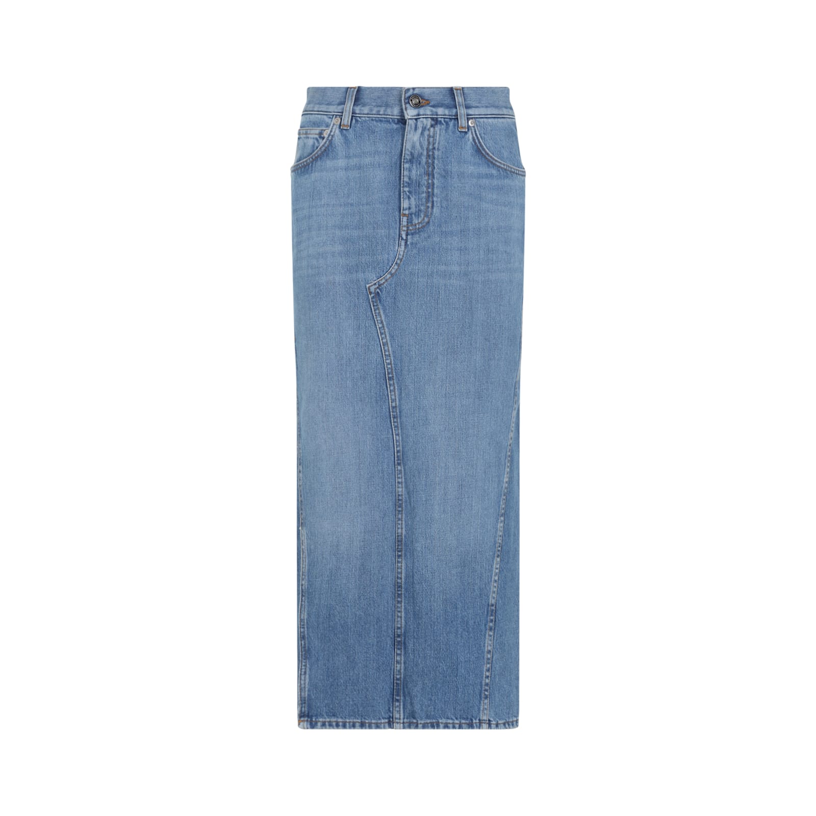 Givenchy Cotton Midi Skirt In Blue