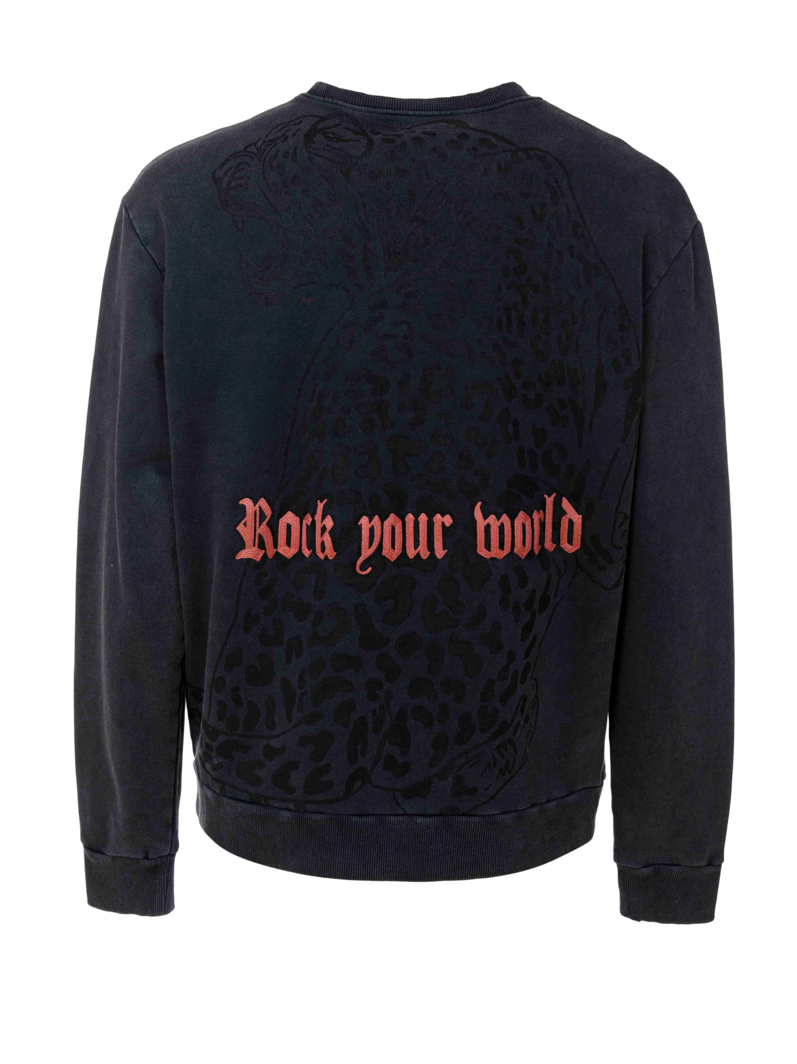 Just Cavalli Leopard-print Sweatshirt In Black