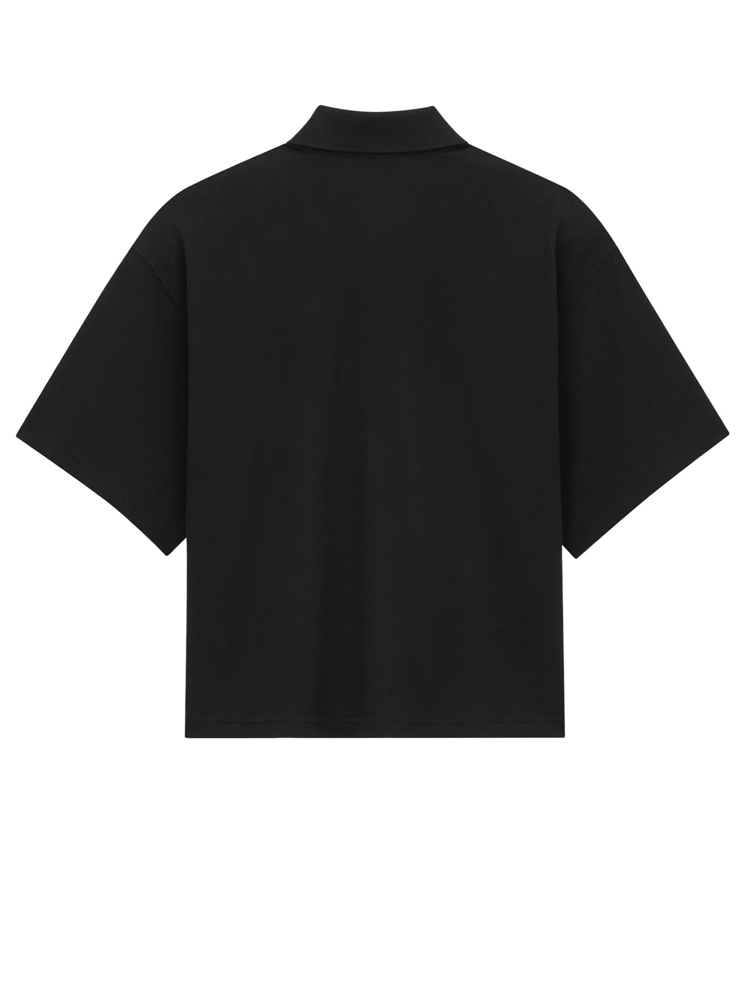 Saint Laurent Cassandre Boxy Polo T-shirt In Black