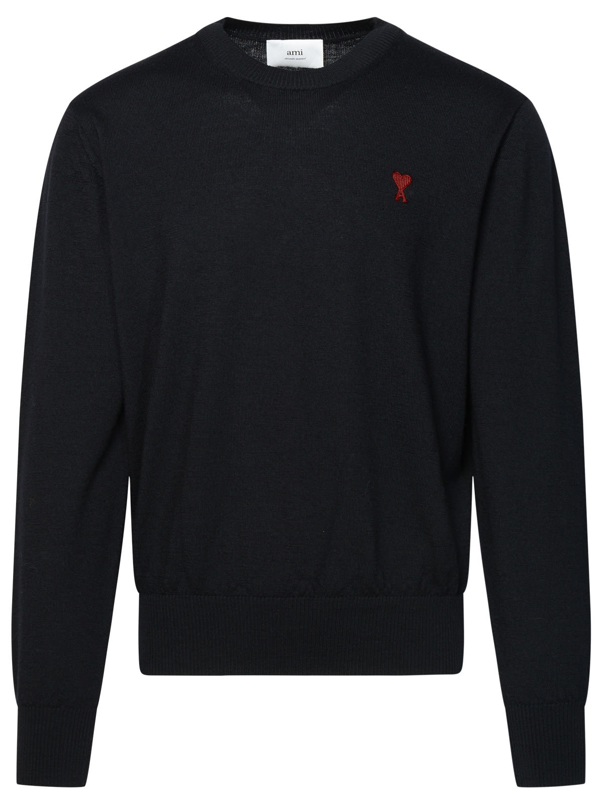 Shop Ami Alexandre Mattiussi Black Merino Wool Sweater