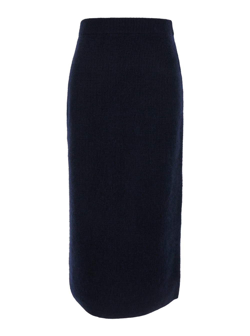 Shop Fabiana Filippi Blue Pencil Skirt In Ribbed Wool Blend Woman