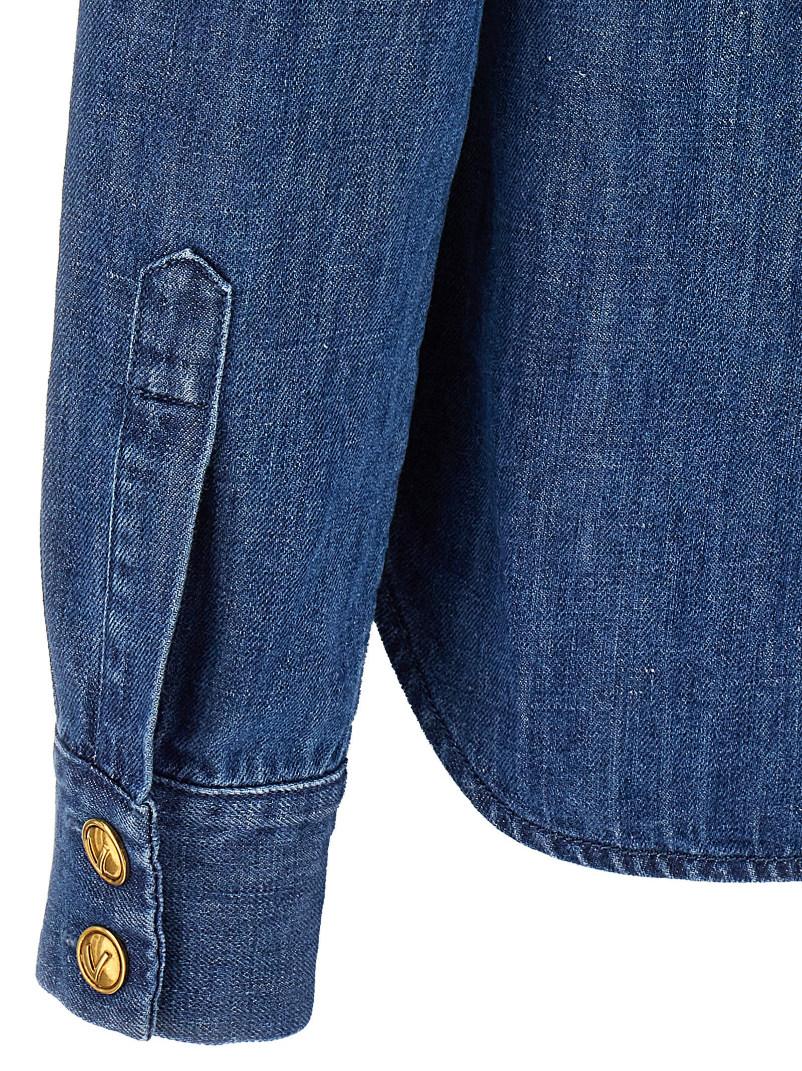 Shop Valentino Garavani Denim Shirt In Blue