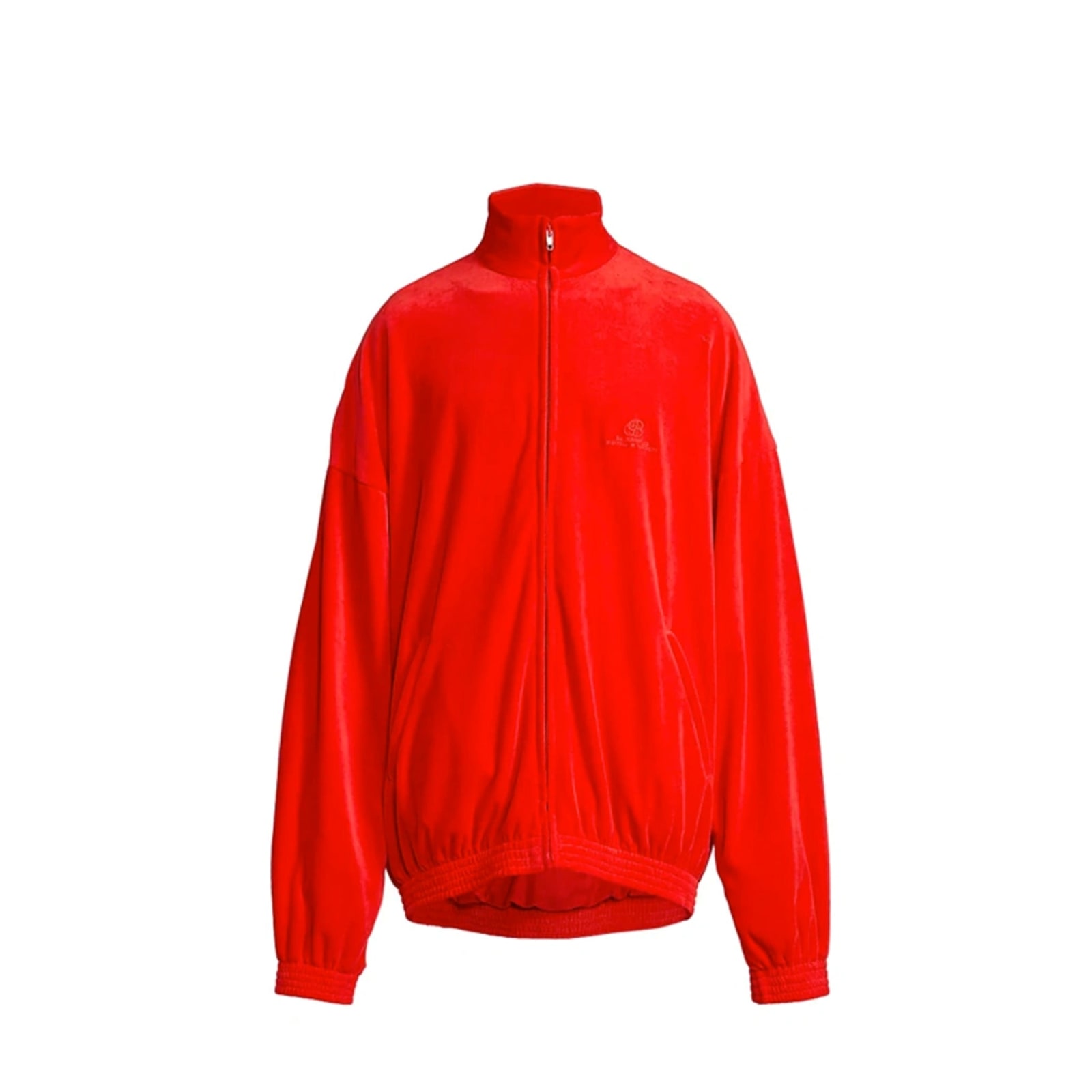 Shop Balenciaga Velvet Effect Sweatshirt In Red