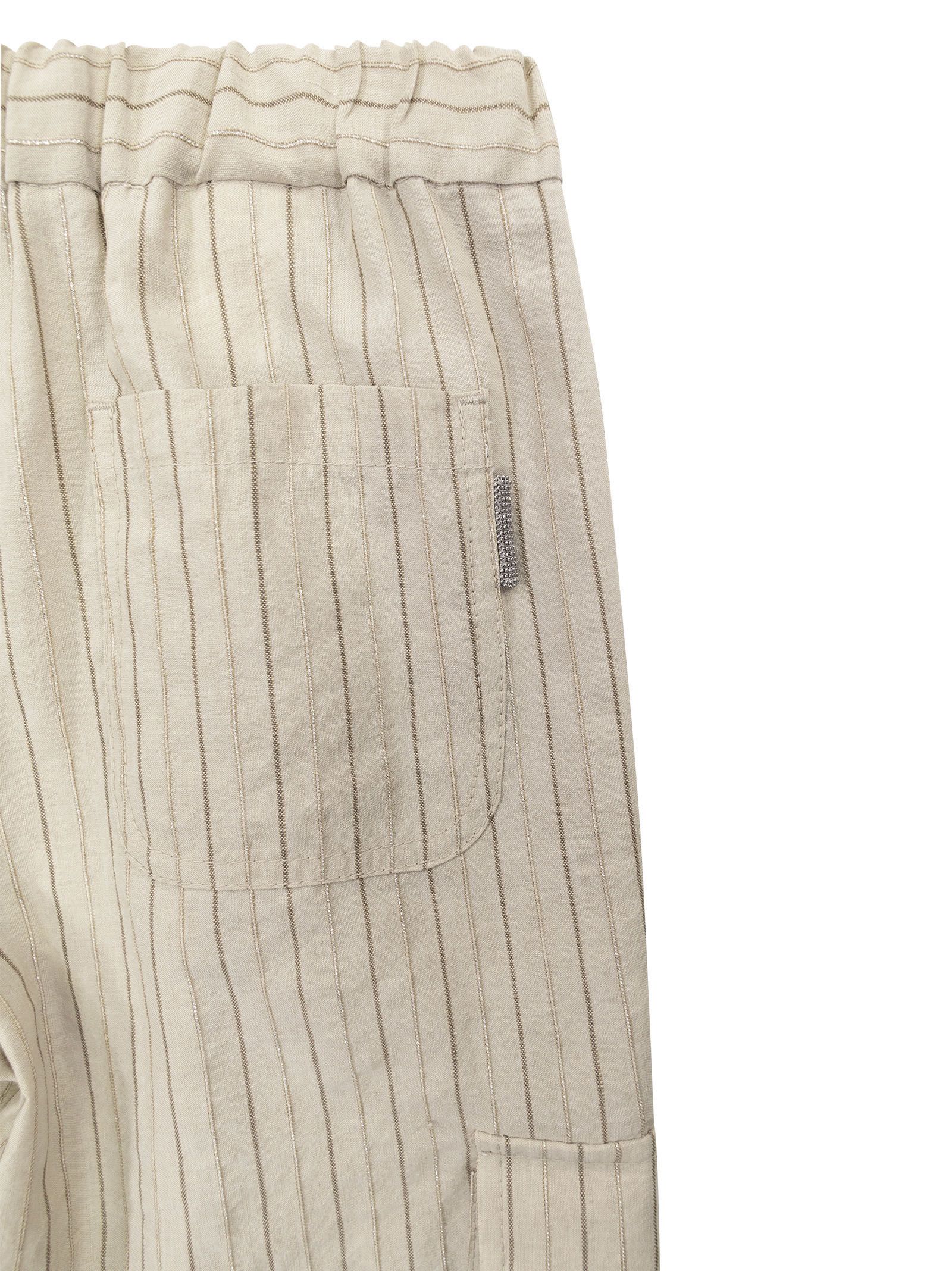 Shop Brunello Cucinelli Linen Blend Comfort Cargo Trousers In Sand