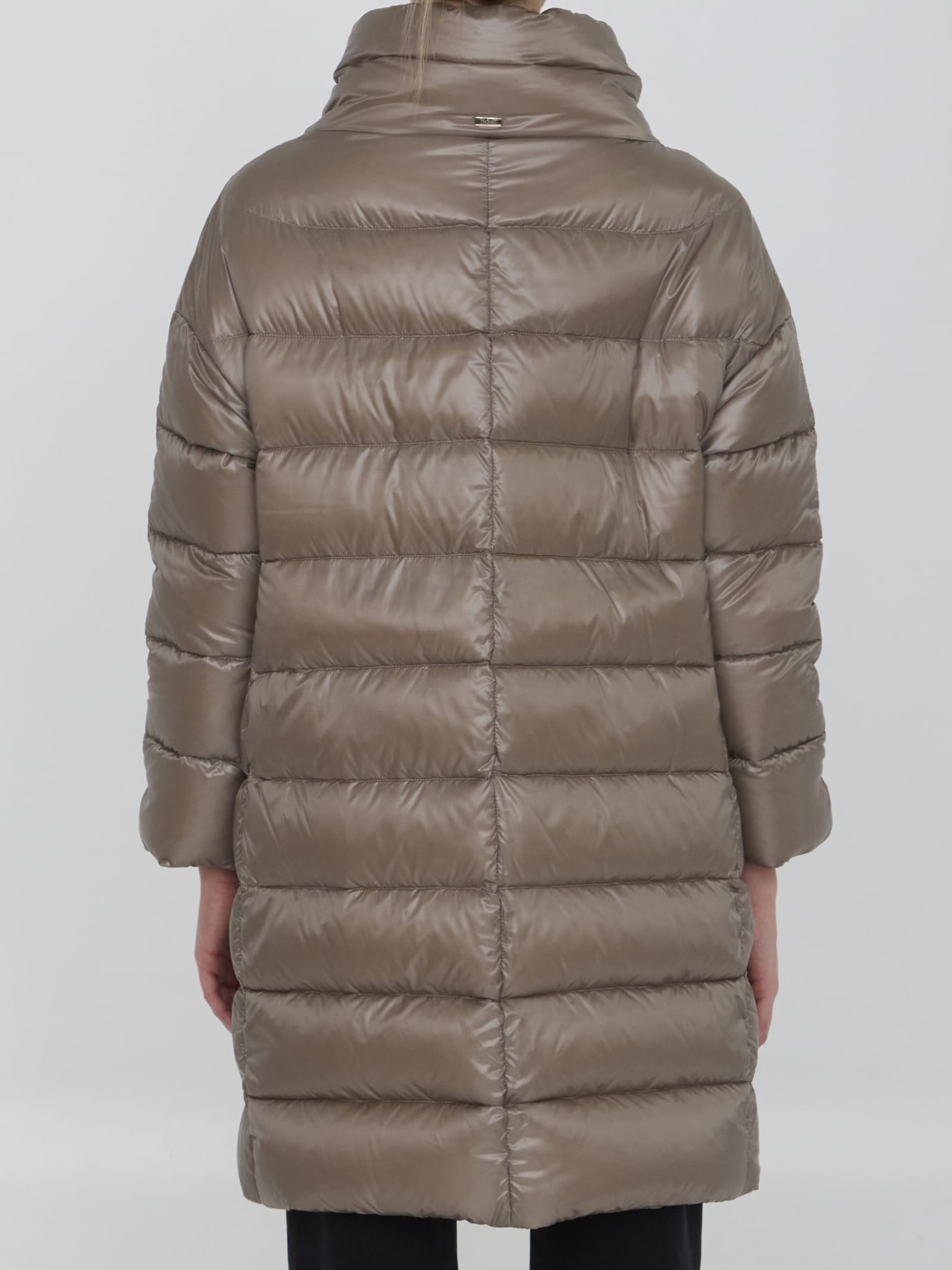 Herno Matilde Down Jacket In Nylon In Tortora