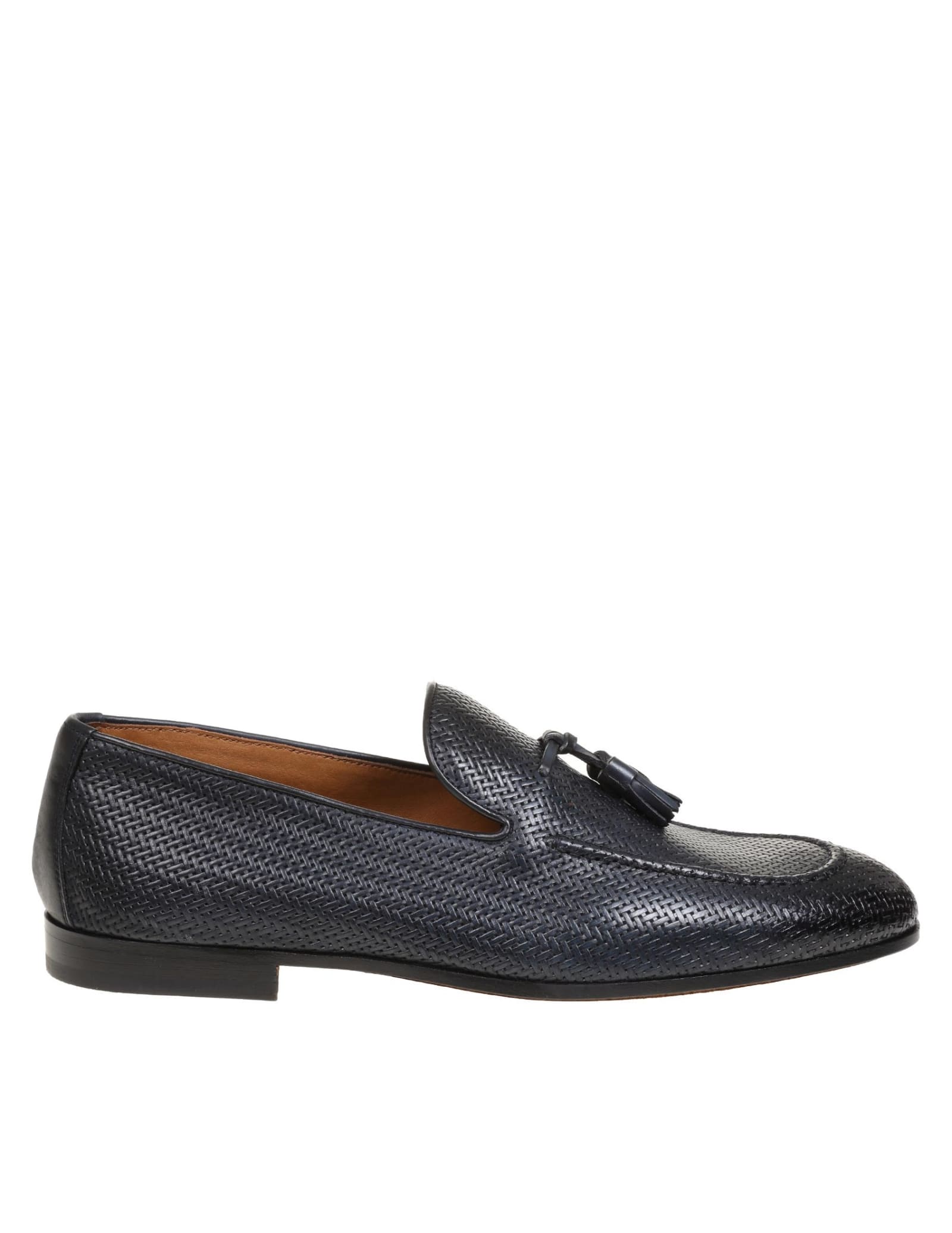 Doucals Loafers Woven Leather Blue