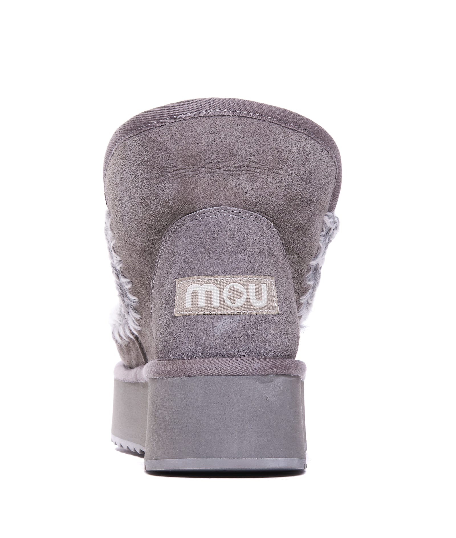 Shop Mou Mini Eskimo Platform Booties In New Grey