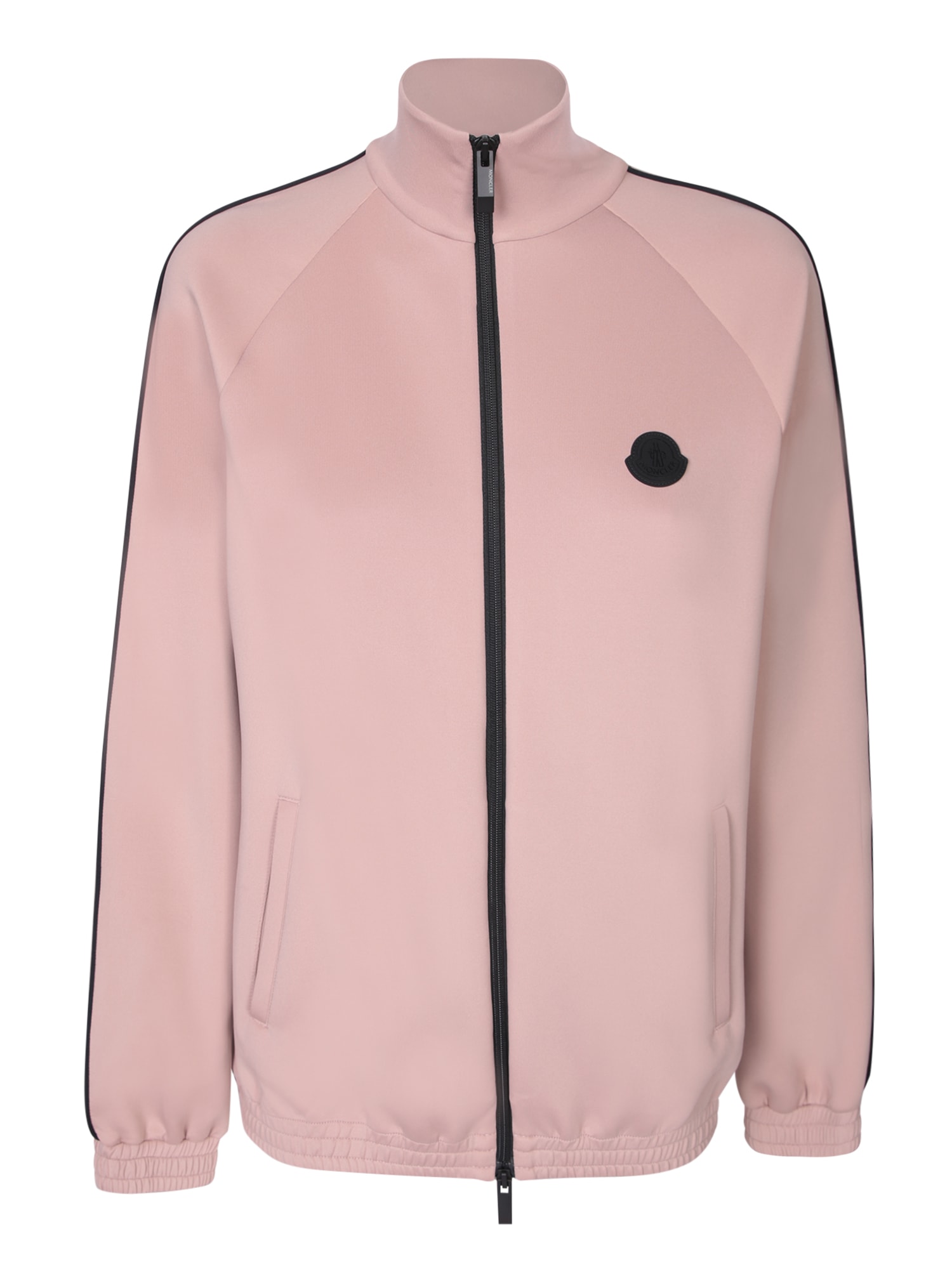 Shop Moncler Pink Zip-up Cardigan