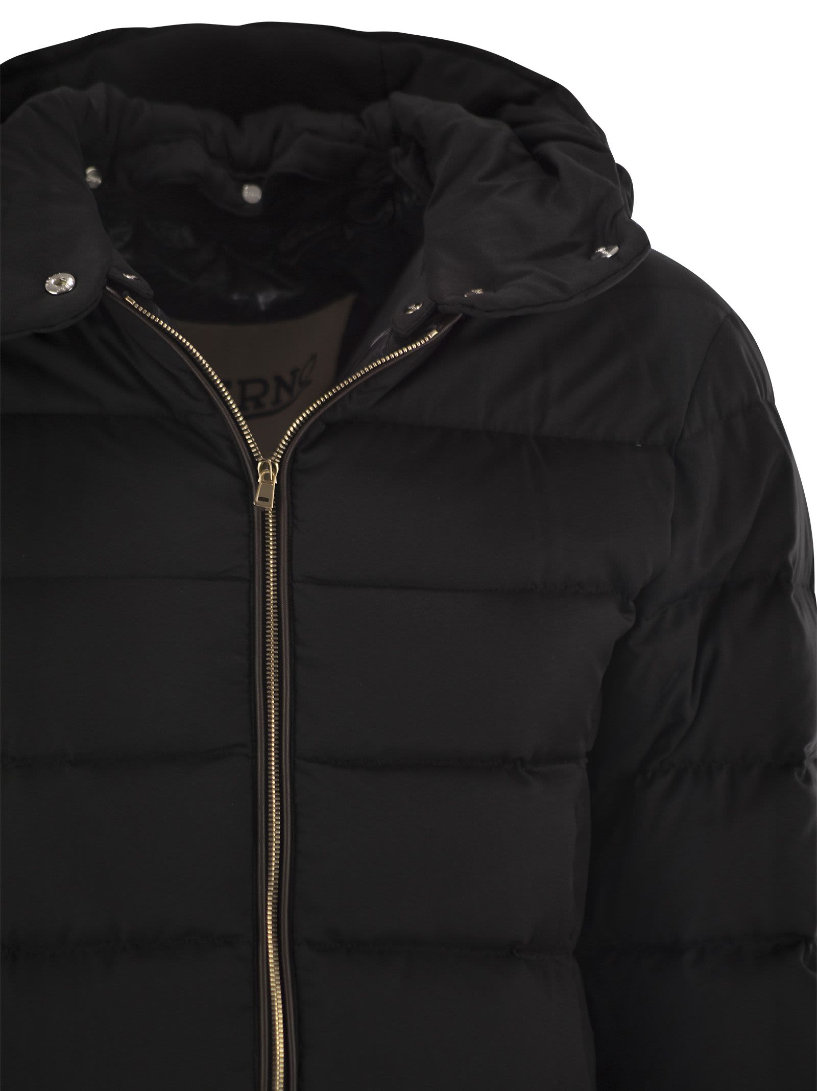 Herno Women Medium Down Jacket With Hood In Black