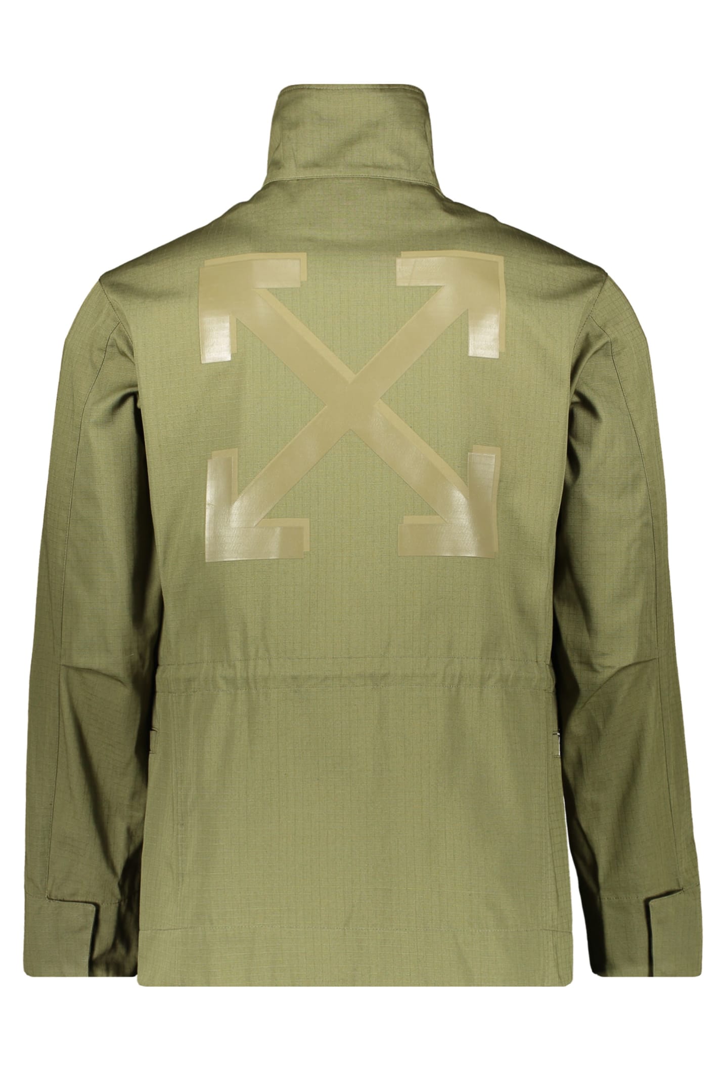 Shop Off-white Multi-pocket Cotton Jacket In Green