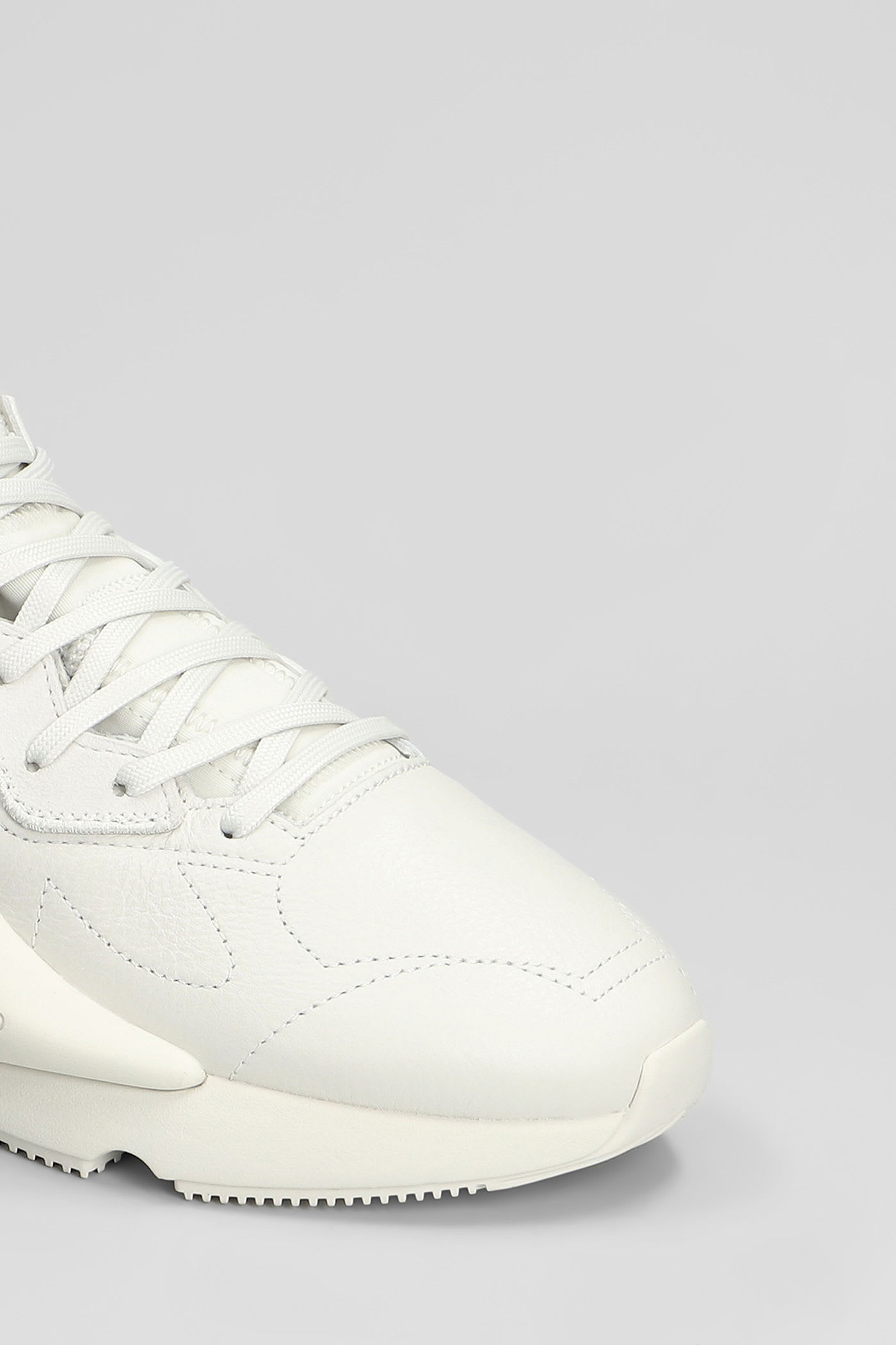 Y-3 Kaiwa Sneakers In White Leather In White