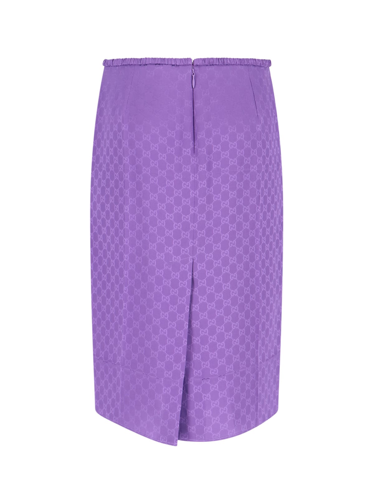 Gucci Silk Midi Skirt In Purple