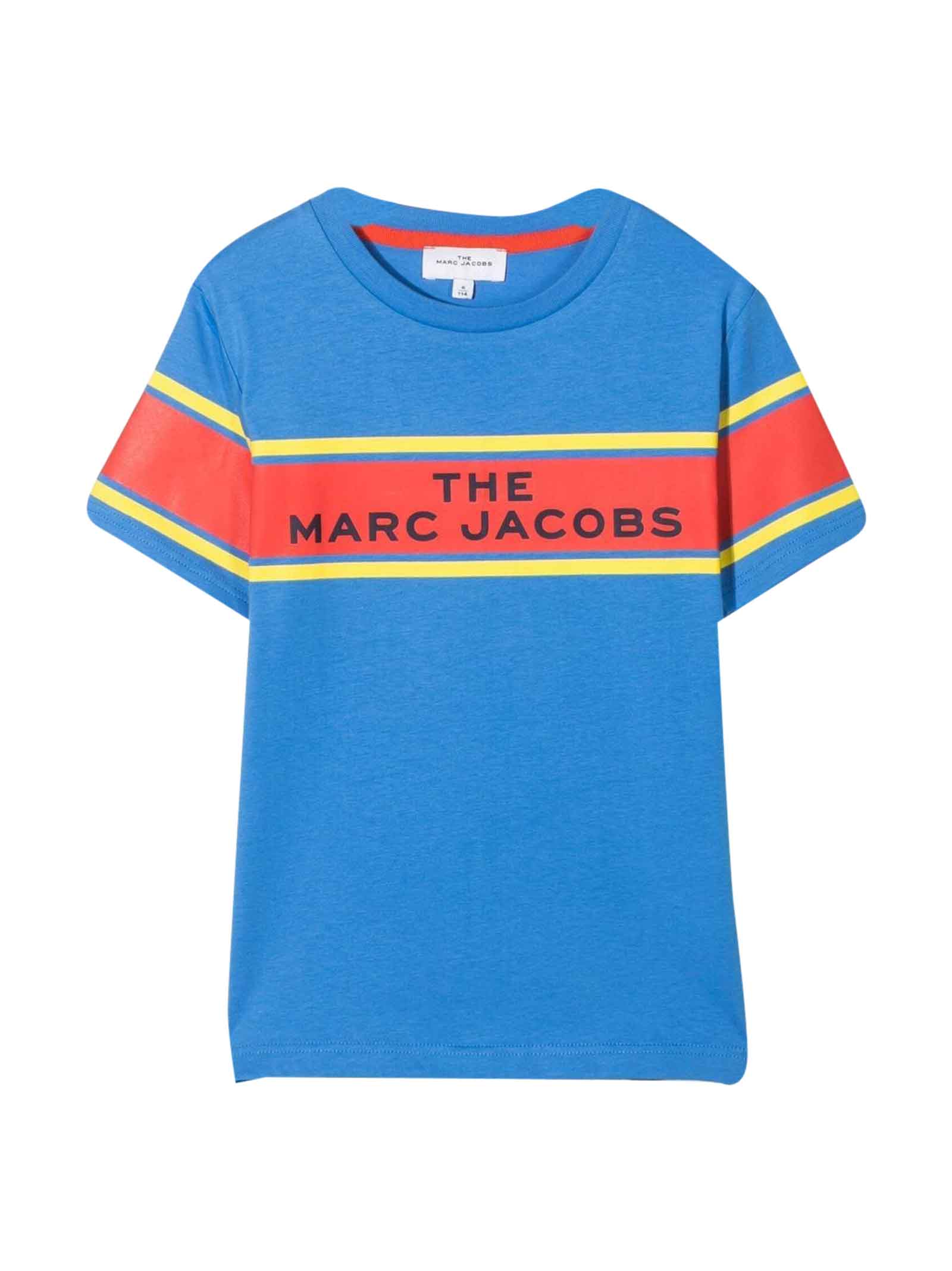 Little Marc Jacobs Blue T-shirt With Orange Print