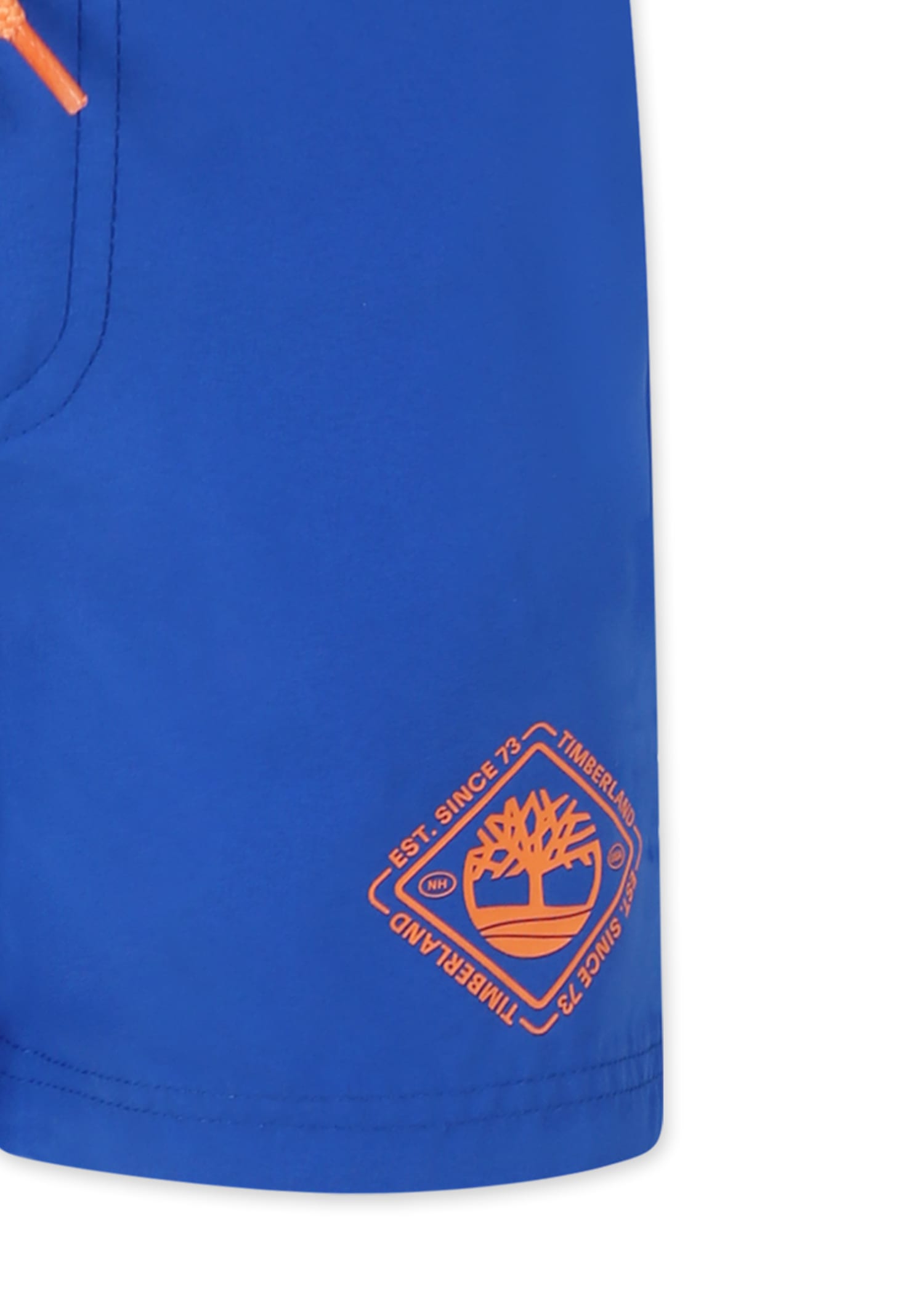 Timberland Light Blue Swim Shorts For Boy With Tree In Light Blue