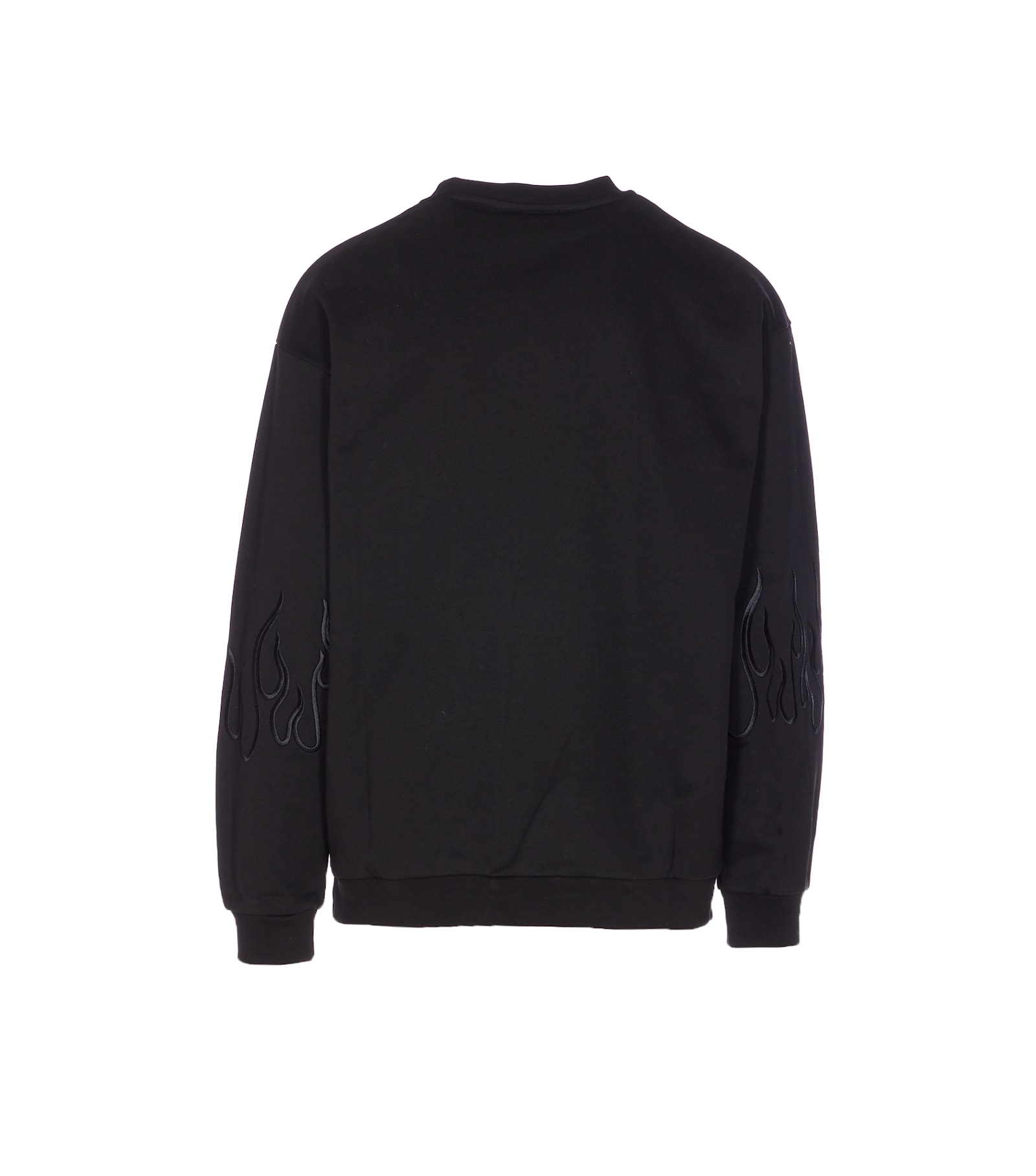 Vision Of Super Flame-embroidered Crewneck Sweatshirt In Black