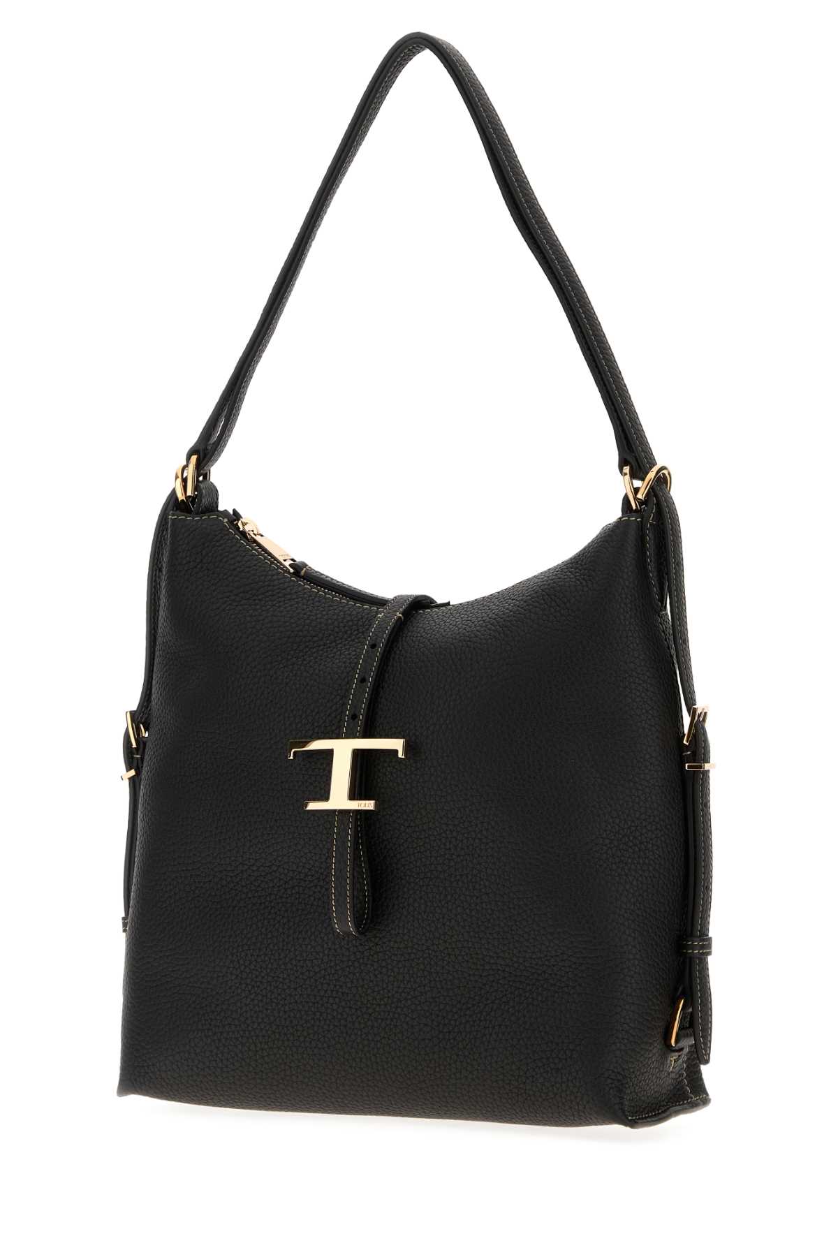 Tod's T Timeless Leather Shoulder Bag In Black