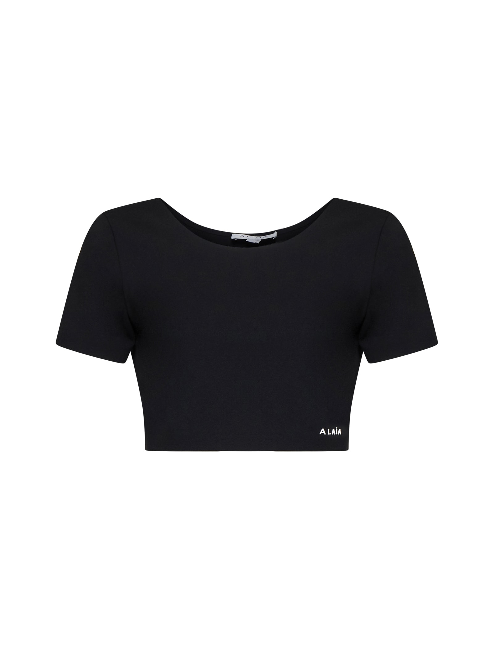 Shop Alaïa Top In Noir Alaia