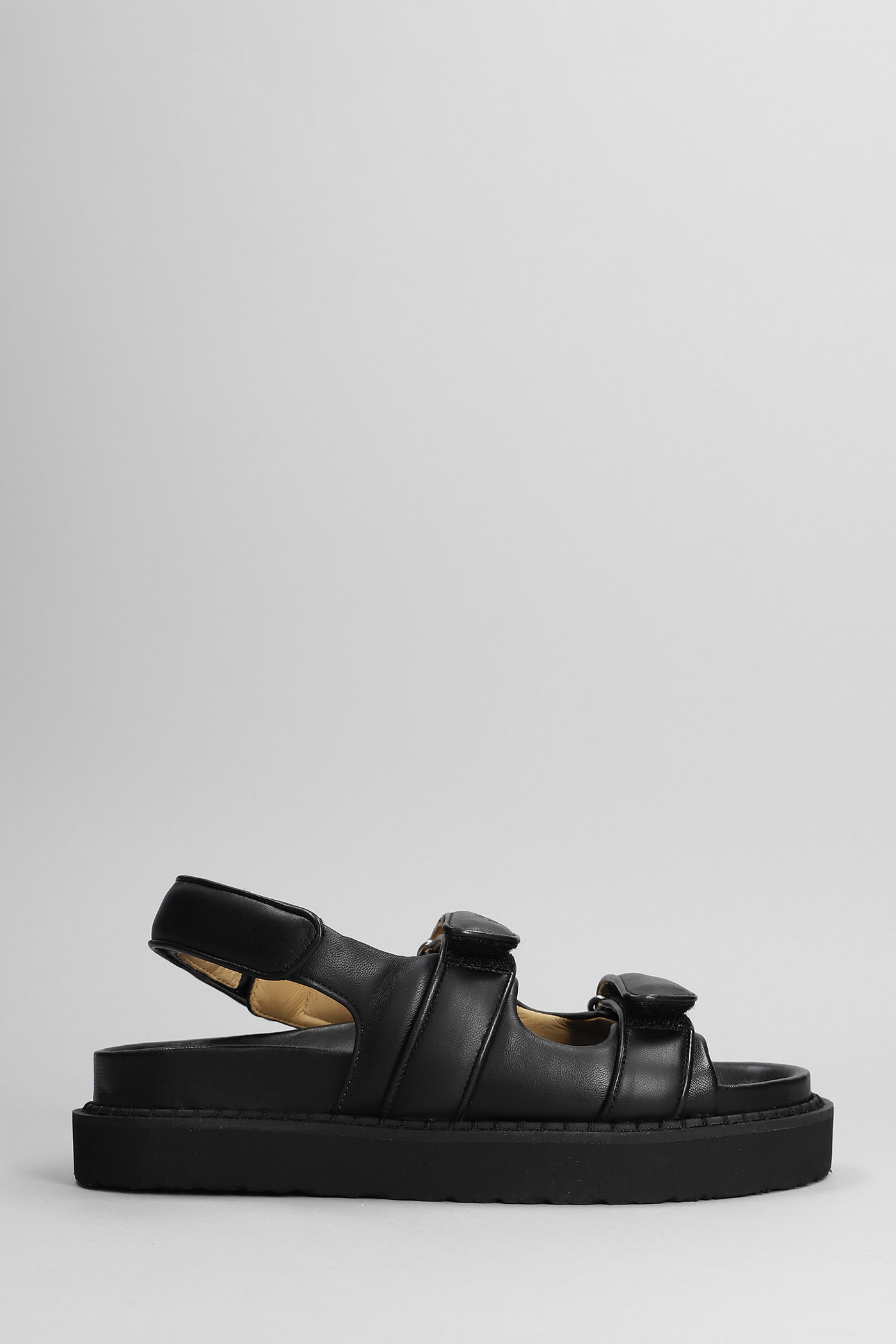 Black Calf Leather Sandals