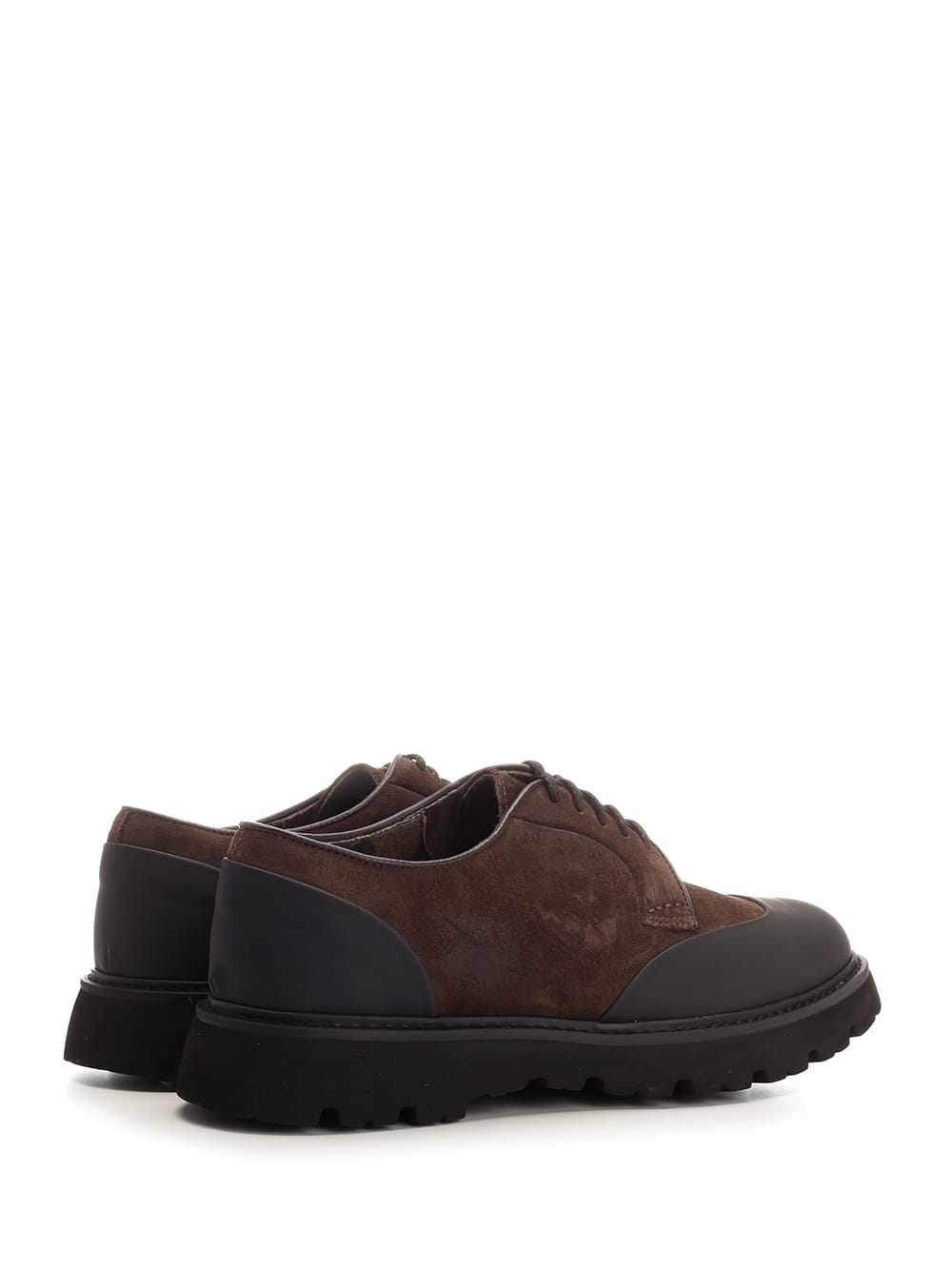 Shop Doucal's Suede And Rubber Lace-up Shoes In Brown