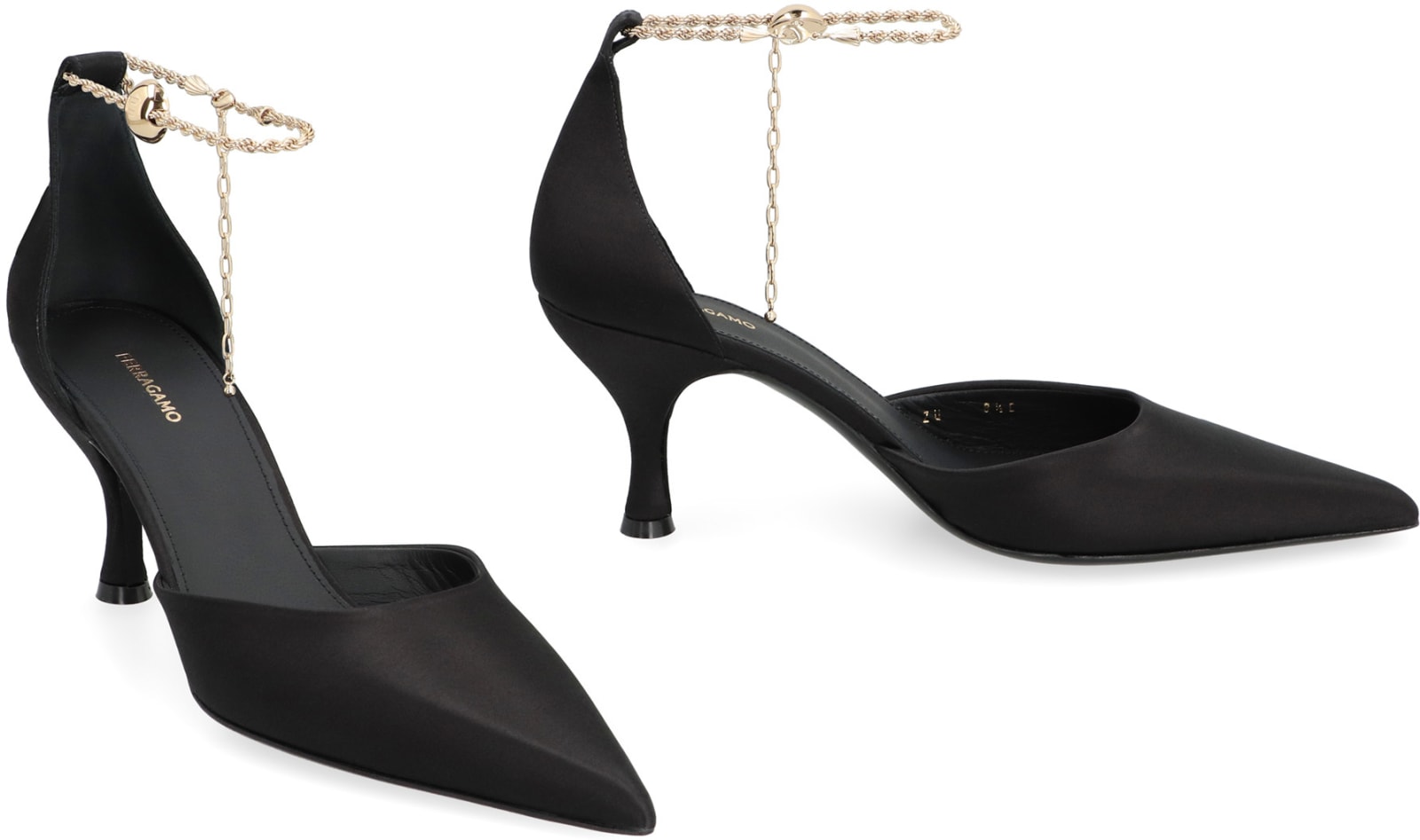 Shop Ferragamo Dana Satin Slingback Pumps In Black