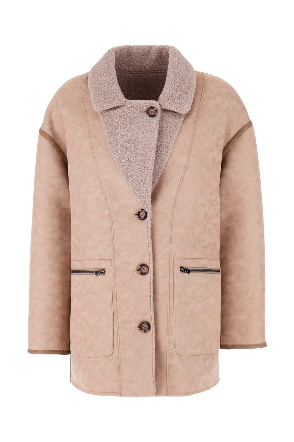 Urbancode Dove Grey Eco Shearling Reversible Jacket