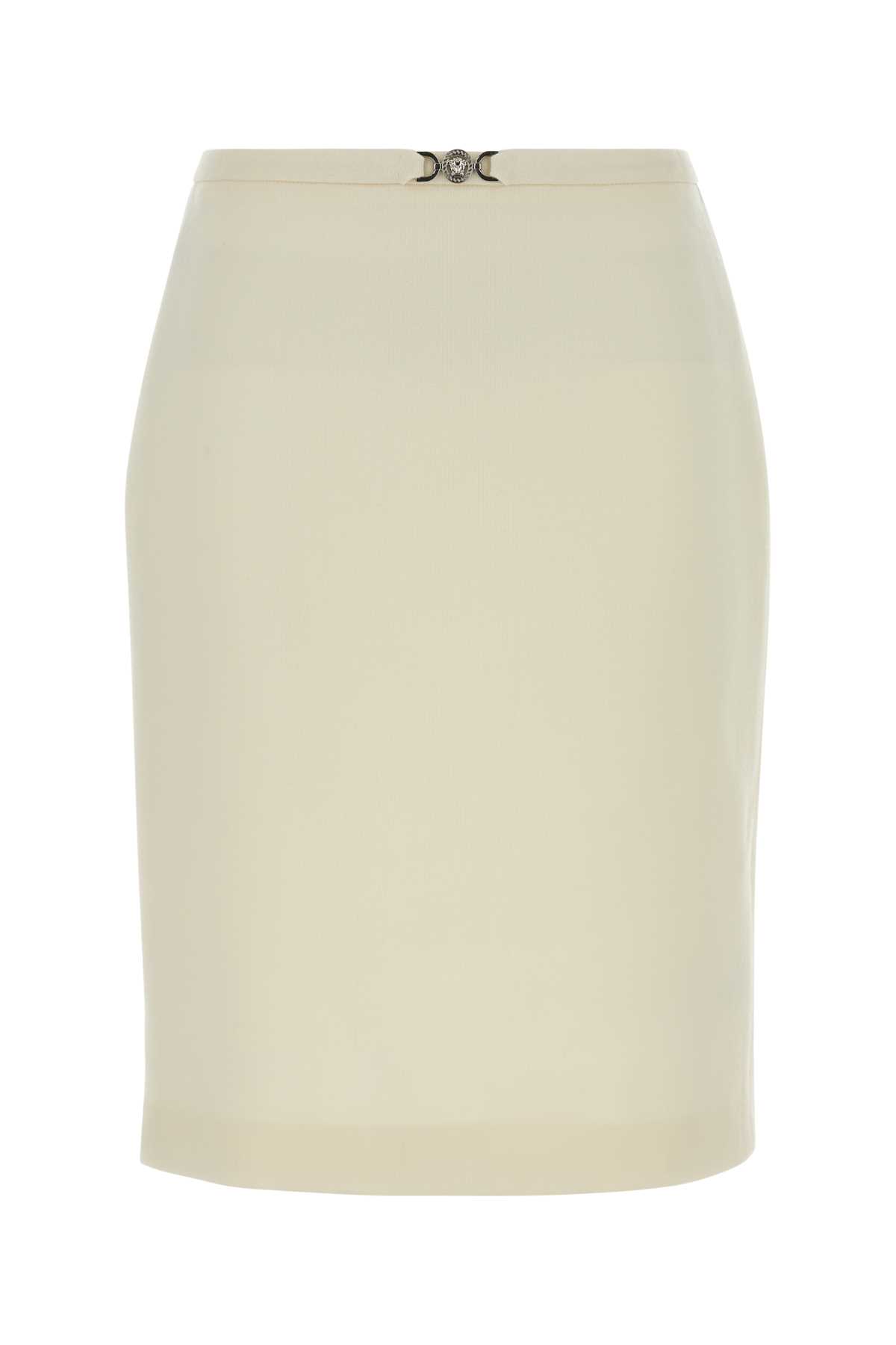 Versace Ivory Wool Mini Skirt