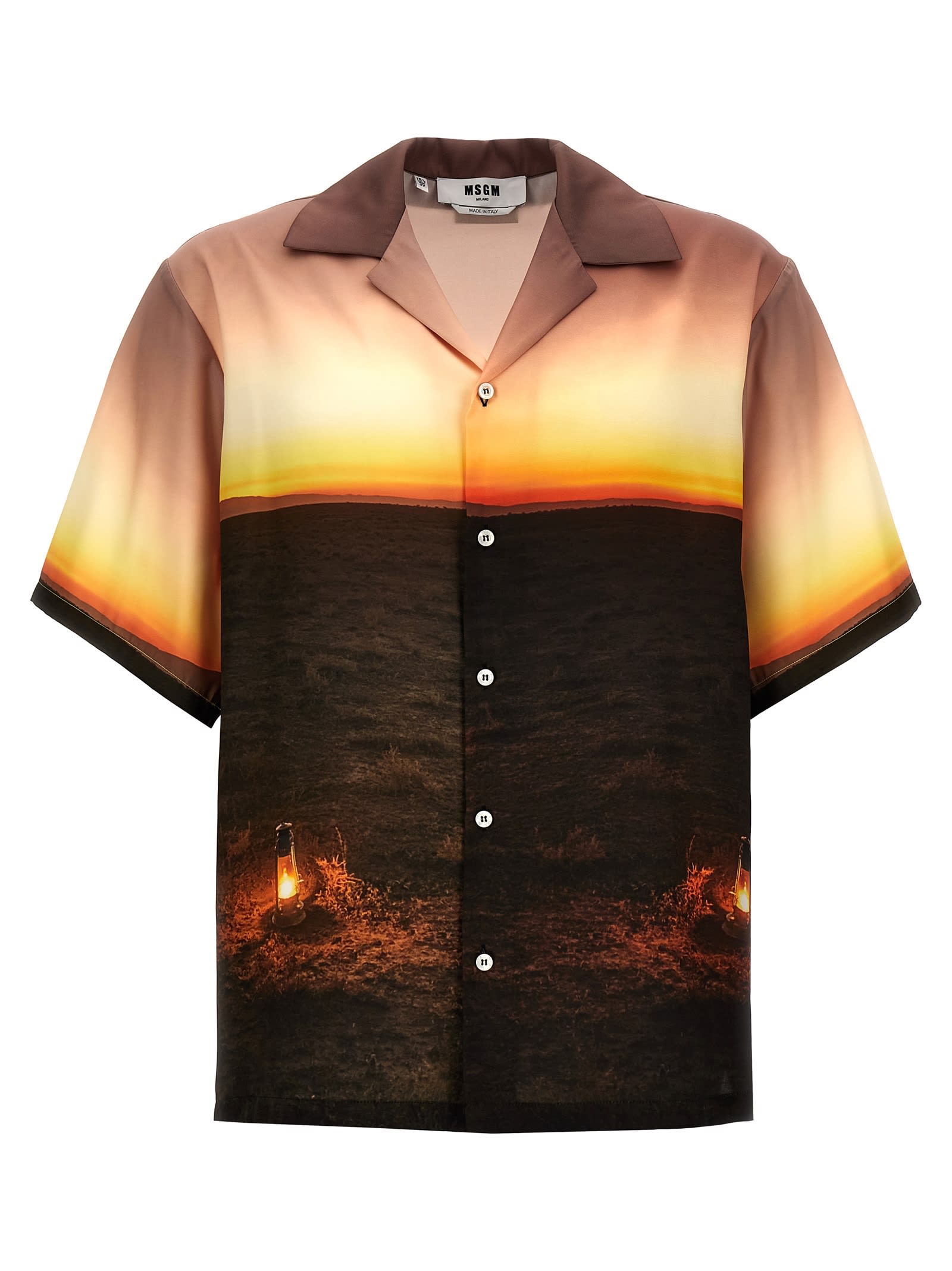 Shop Msgm Printed Shirt In Multicolor