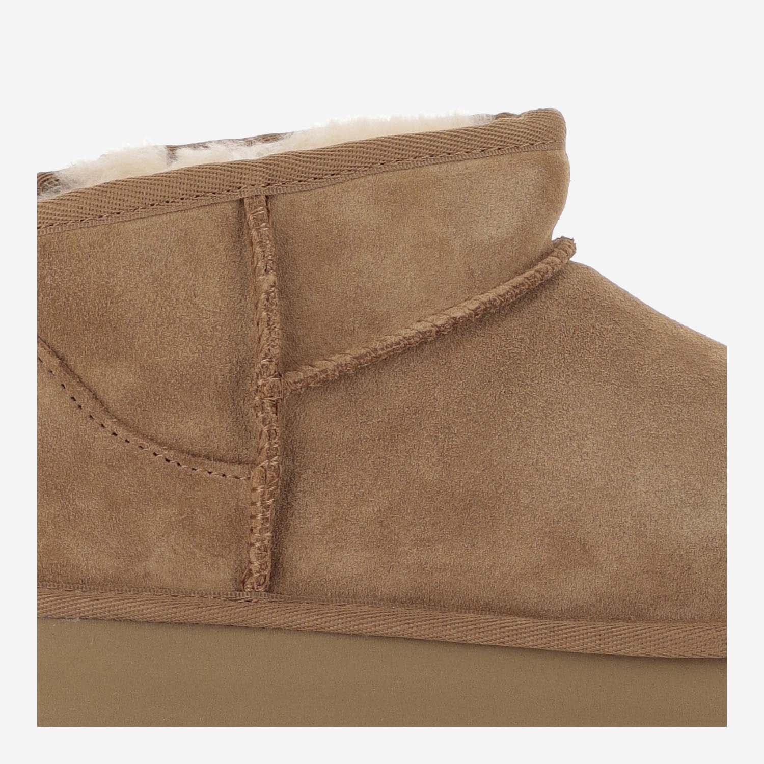 Ugg Classic Ultra Mini Platform Ankle Boots In Chestnut In Sand