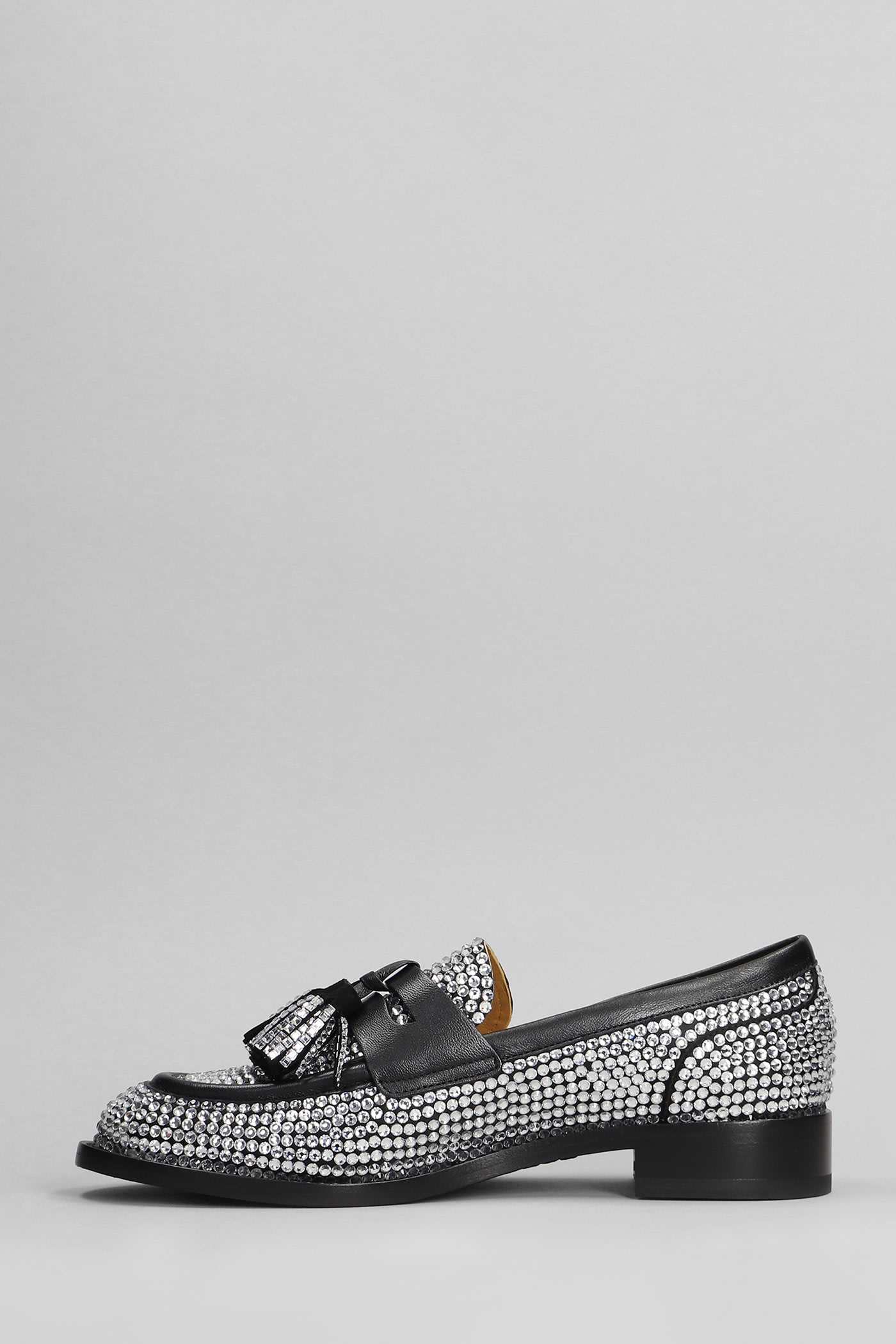 Shop René Caovilla Morgana Loafers In Black Leather