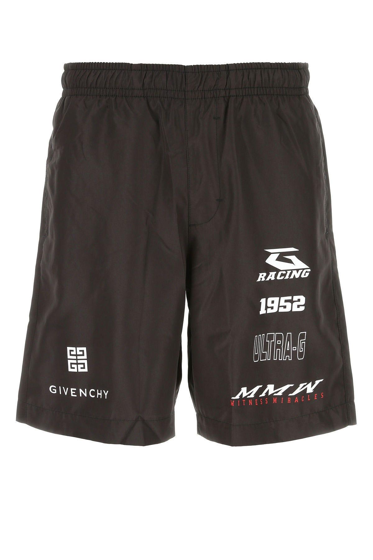 Shop Givenchy Black Polyester Swimming Shorts