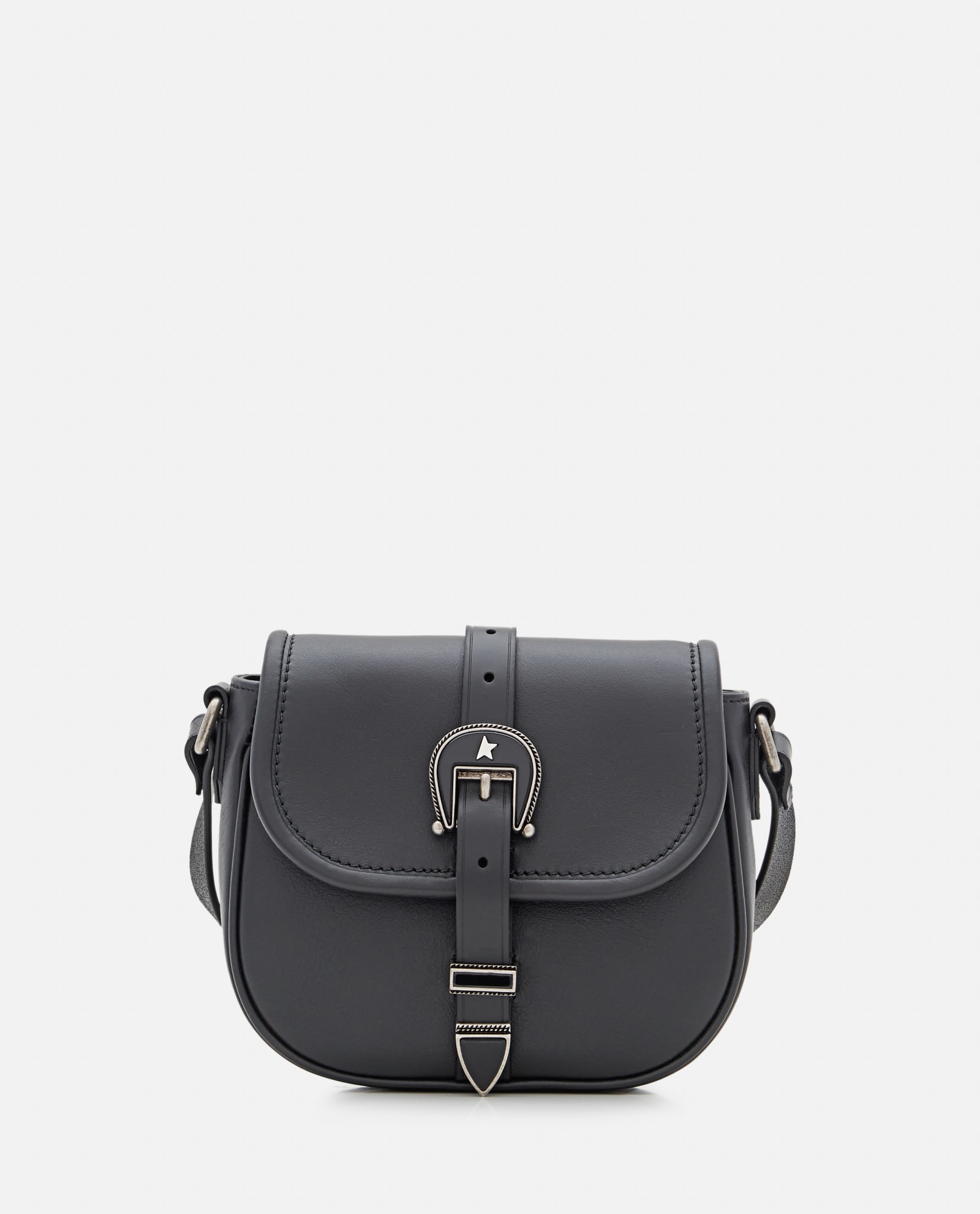Golden Goose Small Rodeo Leather Crossbody Bag In Black
