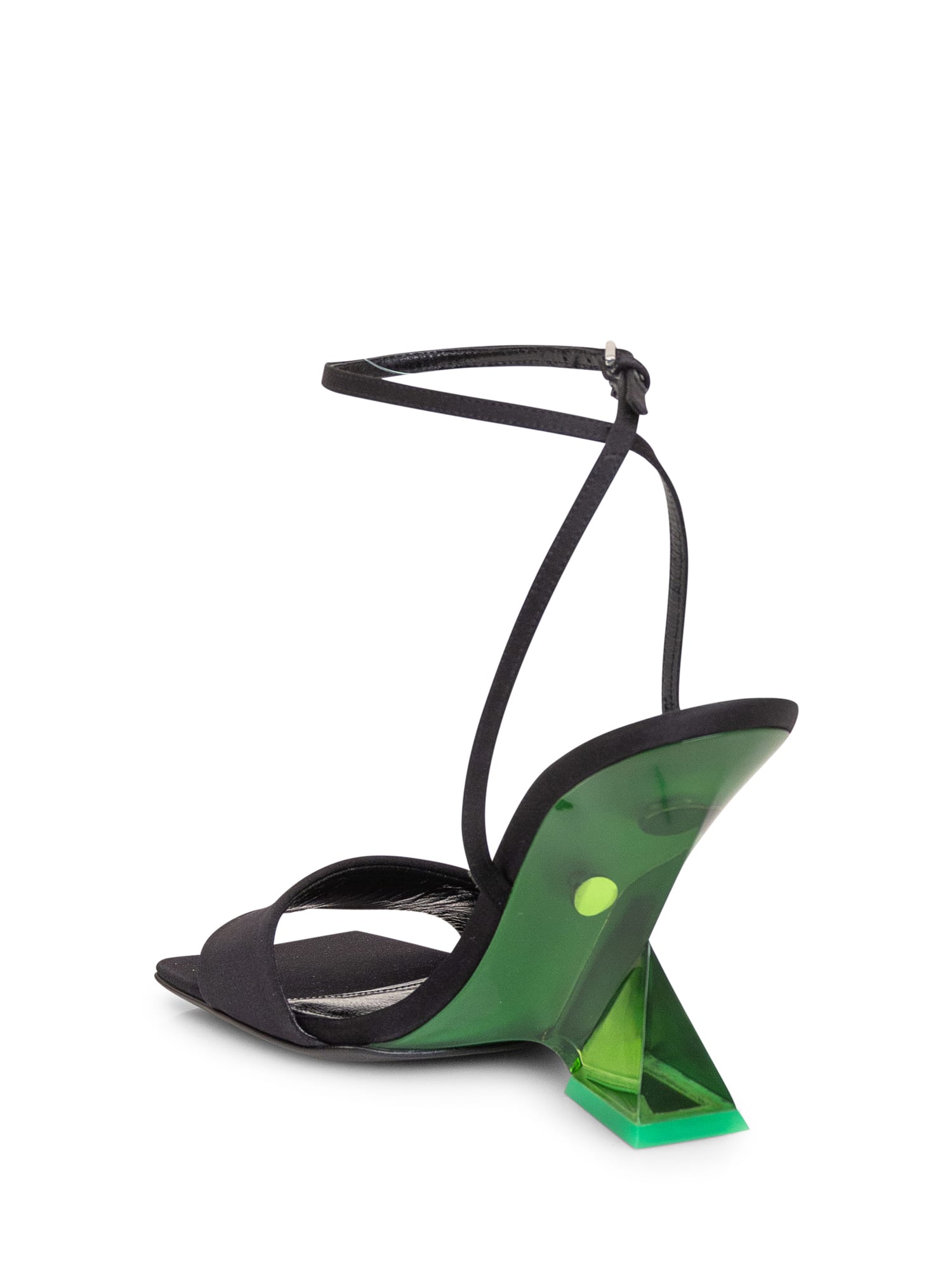 Shop Attico Cheope Sandal In Black/green