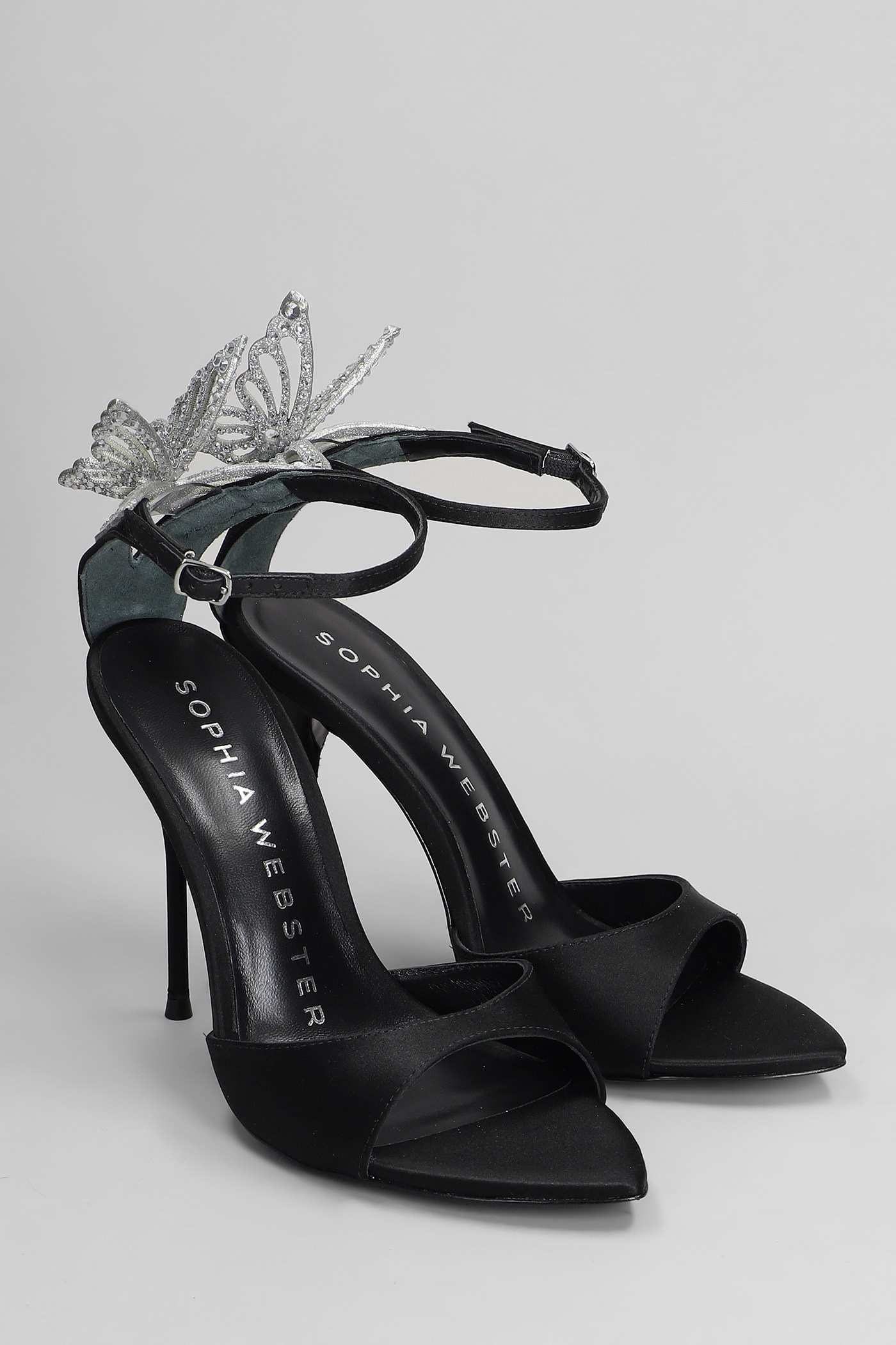 Sophia Webster Stiletto Heel Sandals With Crystal Butterfly Accent
