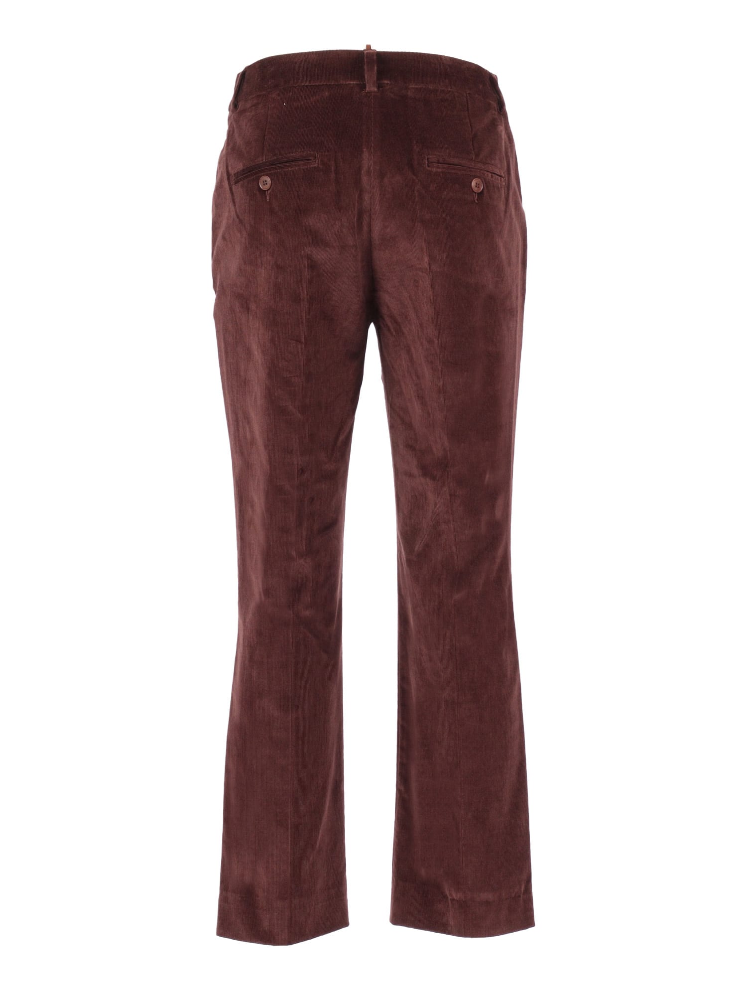 Weekend Max Mara Omens Wine-coloured Marruca Straight-leg Cotton-corduroy Trousers In Brown