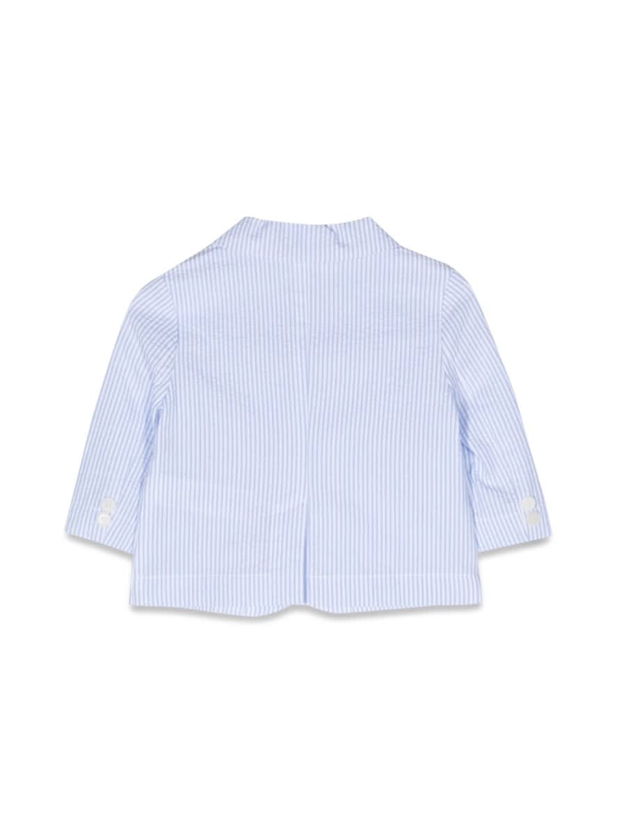 Il Gufo Striped Seersucker Blazer In Azure