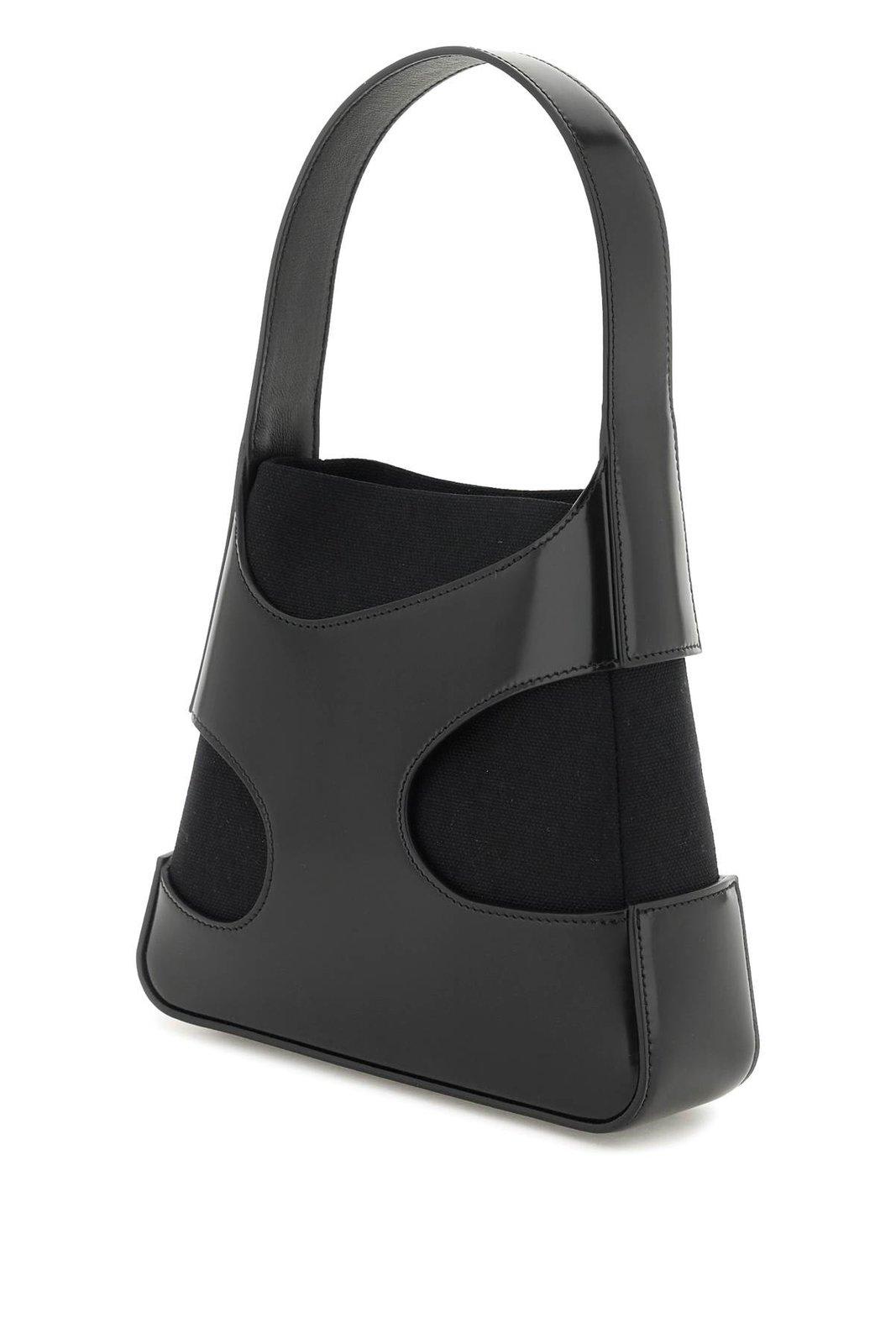 Ferragamo Cut-out Leather Shoulder Bag In Neronero