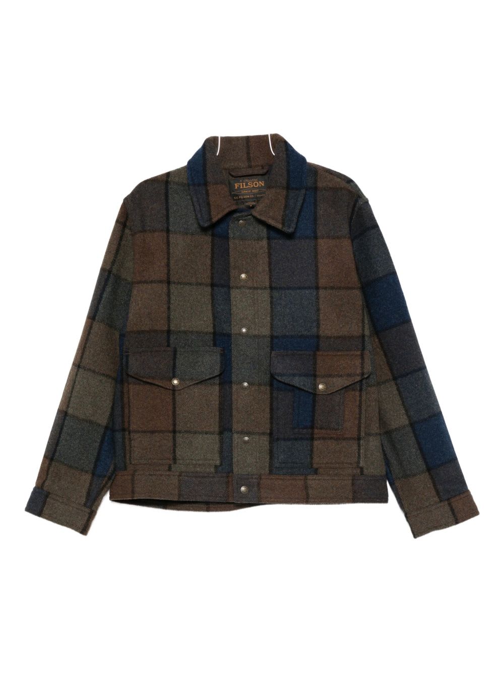 Filson Mackinaw Checked Wool Jacket In Blue
