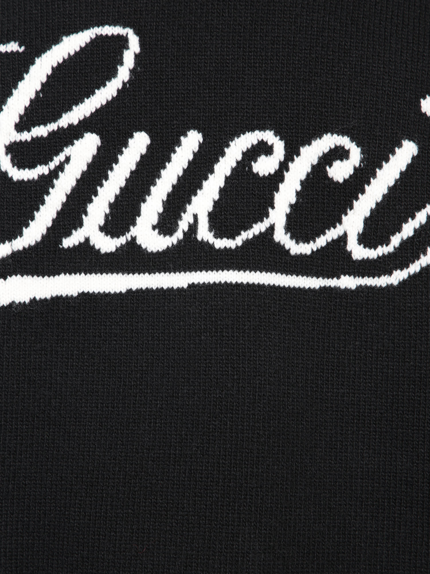 Shop Gucci Crew-neck Logo Black Sweatshirt