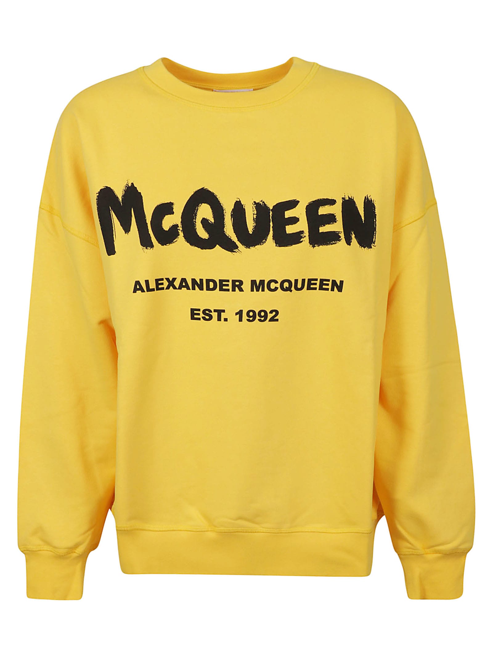 Alexander McQueen Logo Paint Ribbed Sweatshirt