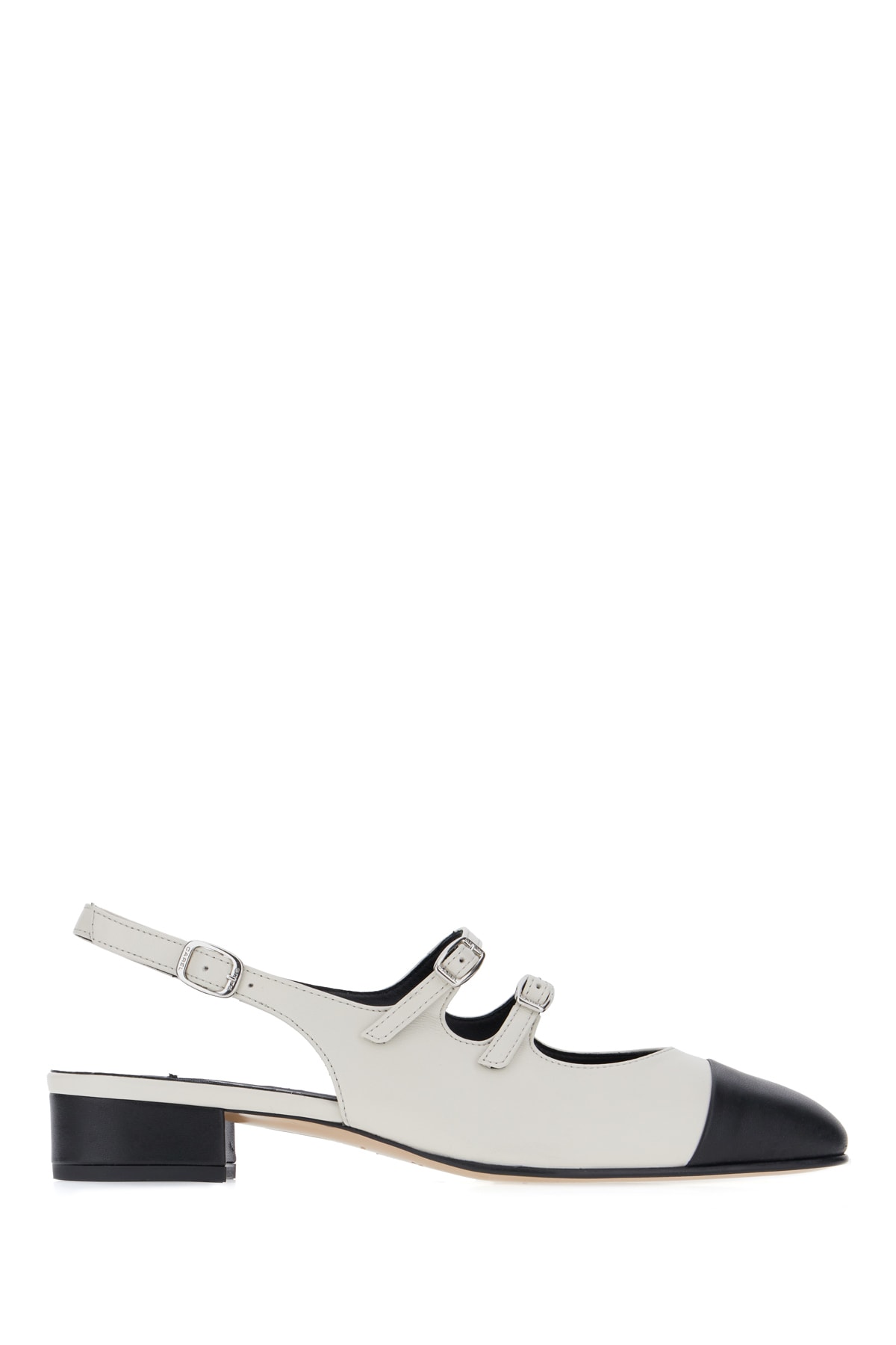 CAREL TWO-TONE NAPPA LEATHER ABRICOT PUMPS