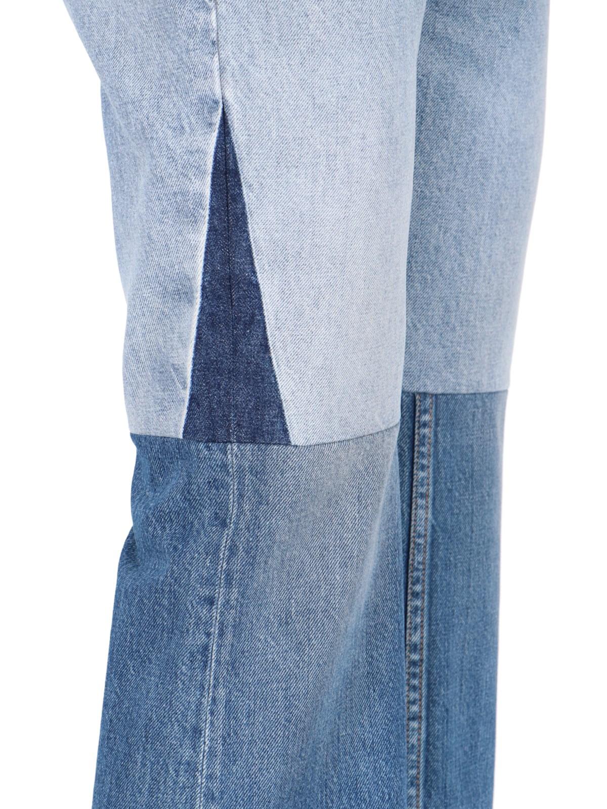 Shop Chloé Patchwork Bootcut Jeans In Denim