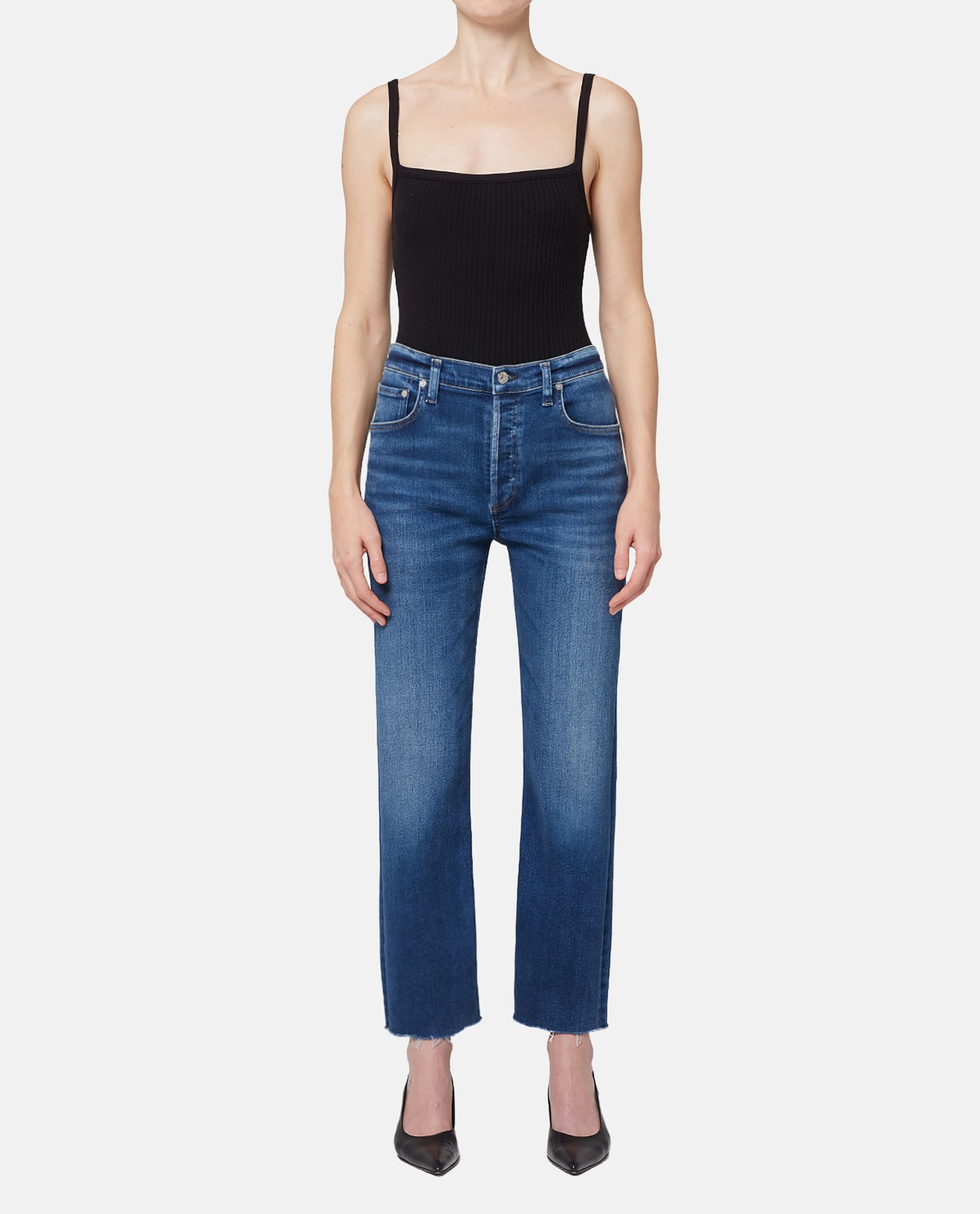 Shop Citizens Of Humanity Palma Straight Denim Pants In Blue