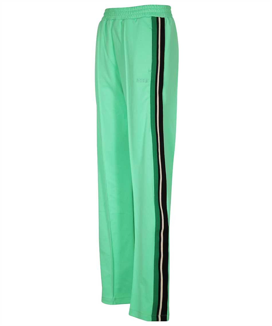 Msgm Elasticated-waistband Striped Track Pants In Green