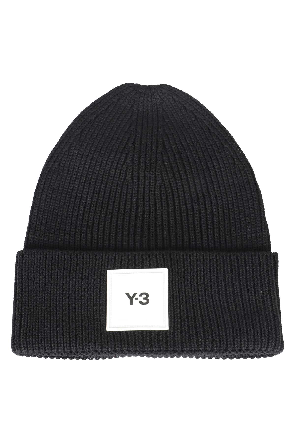 Y-3 Logo-patch Merino Beanie In Black