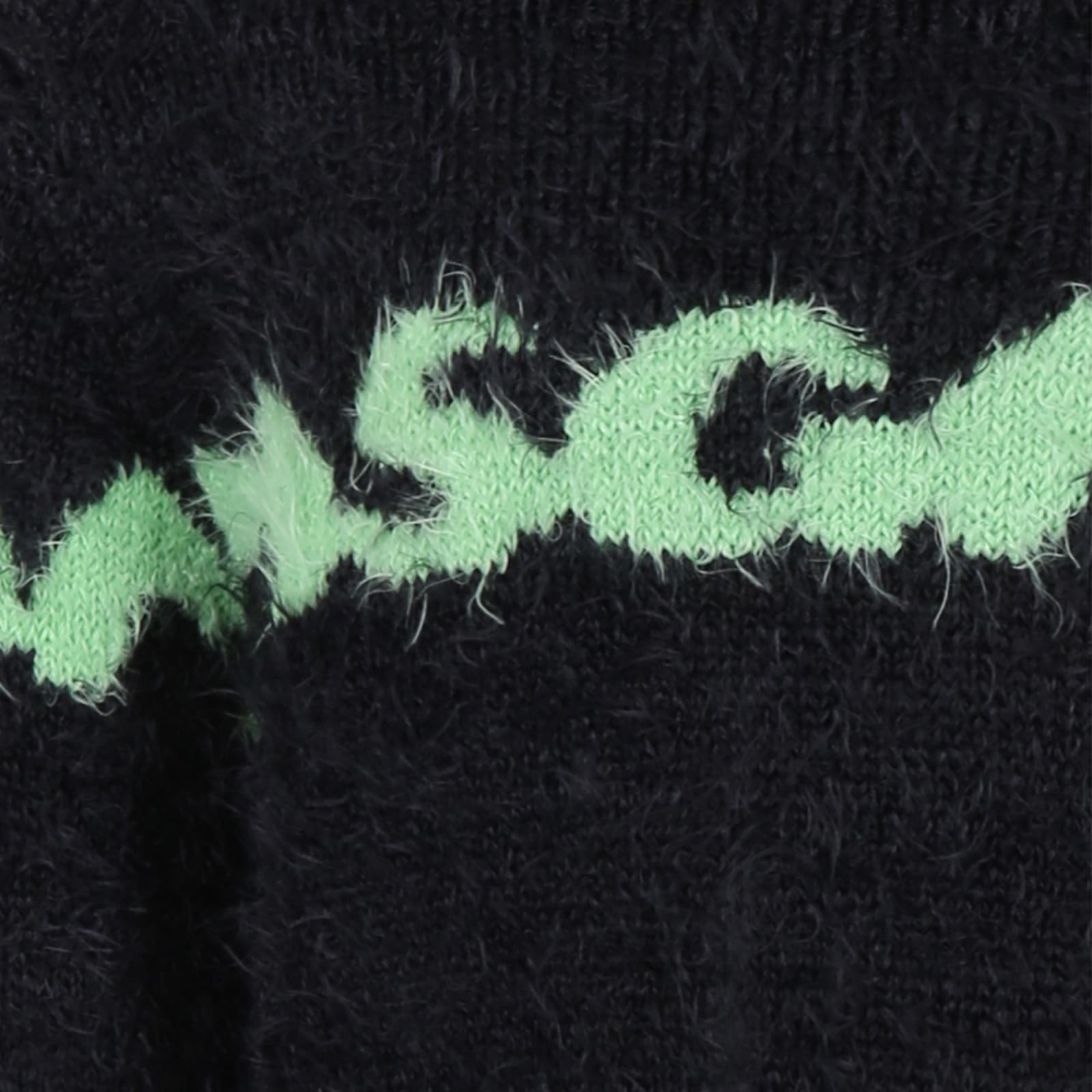 Shop Msgm Black Sweater For Girl With Logo