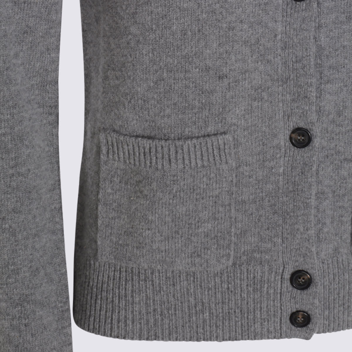 Mm6 Maison Margiela Long Sleeve Knitwear Featuring Front Pockets In Gray