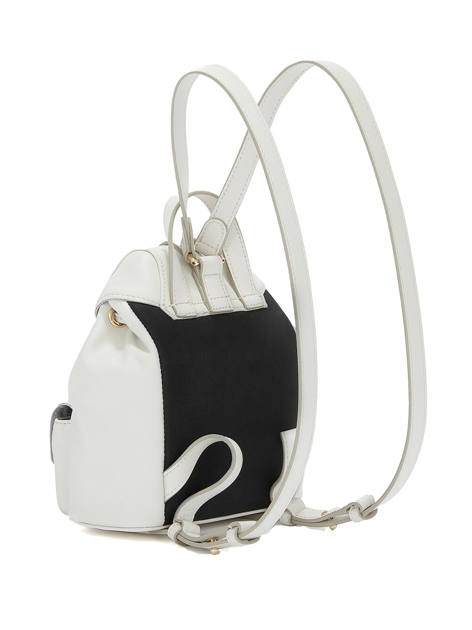Shop Furla Flow Mini White Leather Backpack In Marshmallow